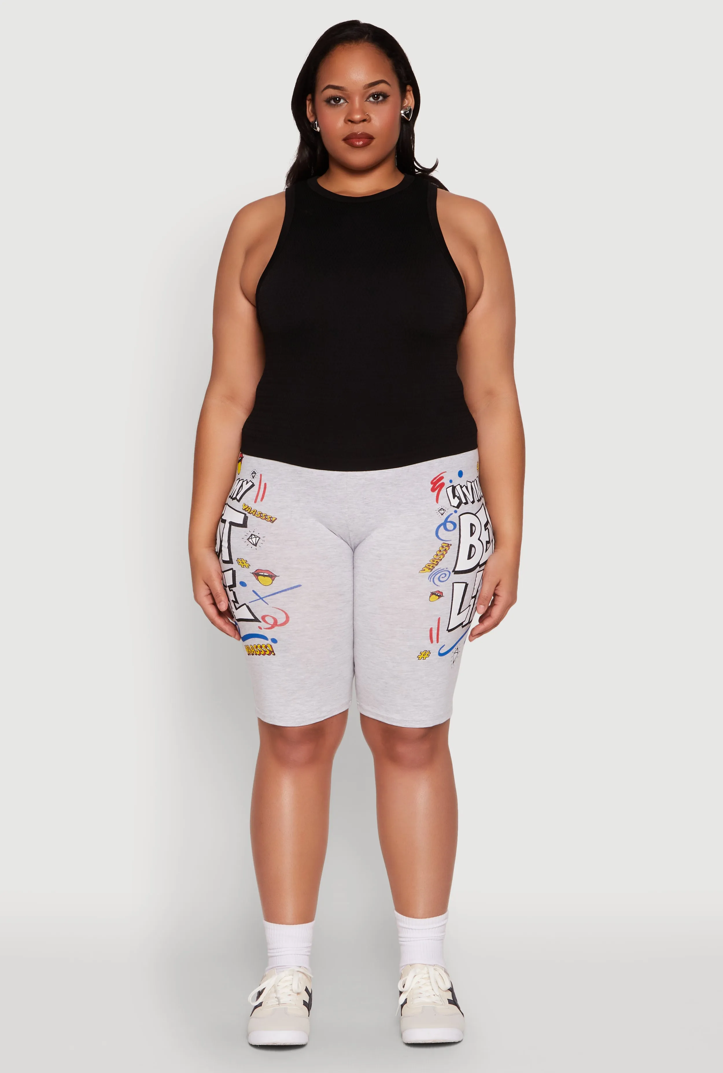 Plus Size Living My Best Life Graphic Shorts sold by Rainbow product image thumbnail 2