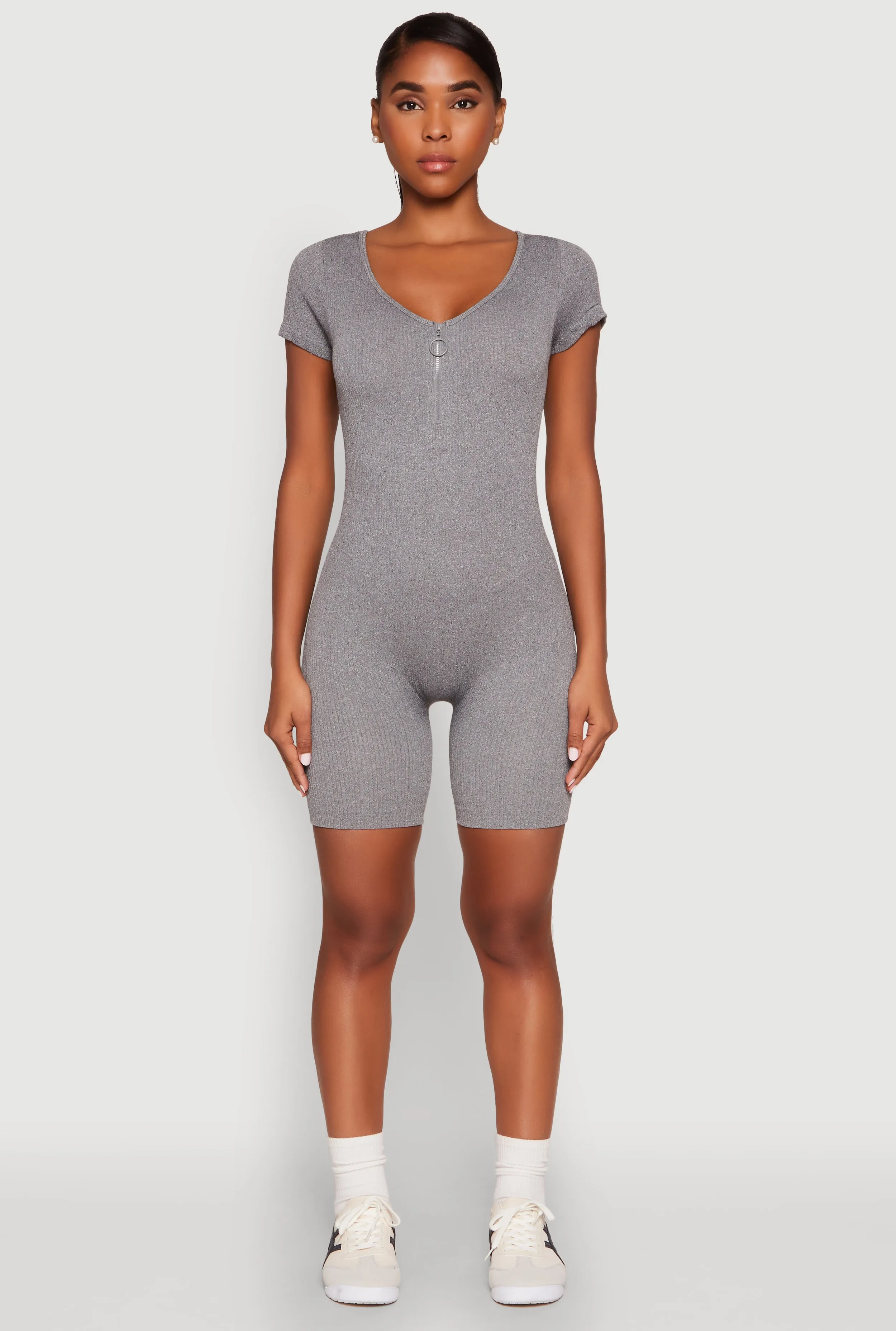 Rib Knit Short Sleeve Romper sold by Rainbow