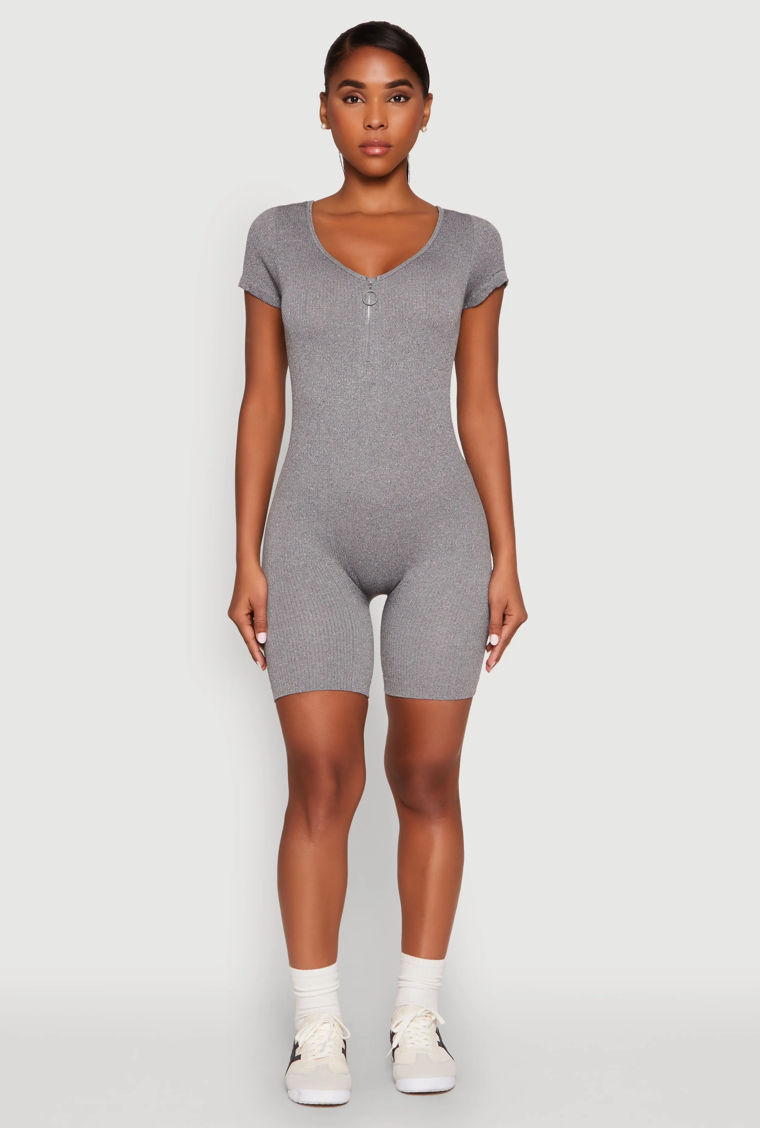 Rib Knit Short Sleeve Romper sold by Rainbow product image thumbnail 2