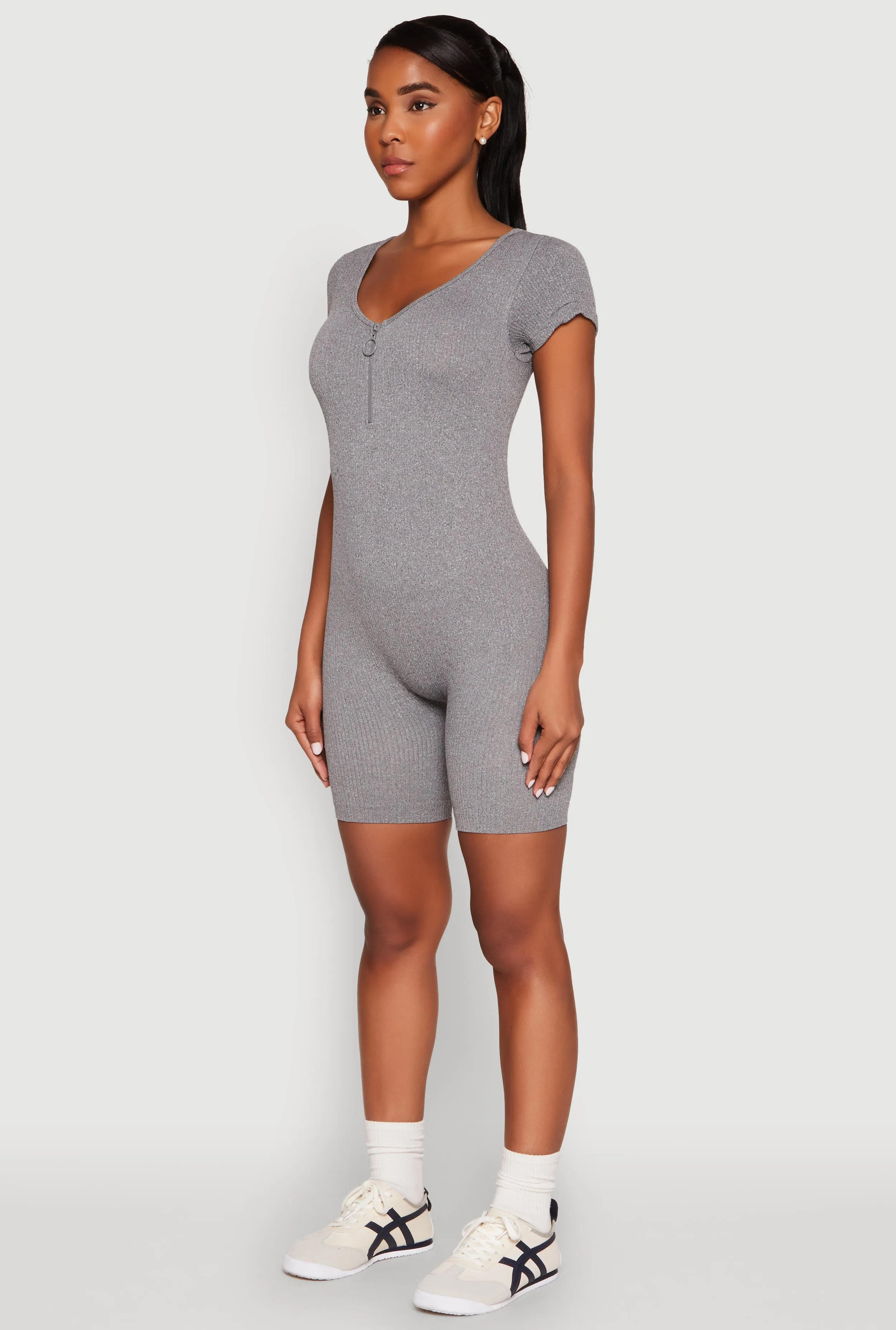 Rib Knit Short Sleeve Romper sold by Rainbow product image thumbnail 3