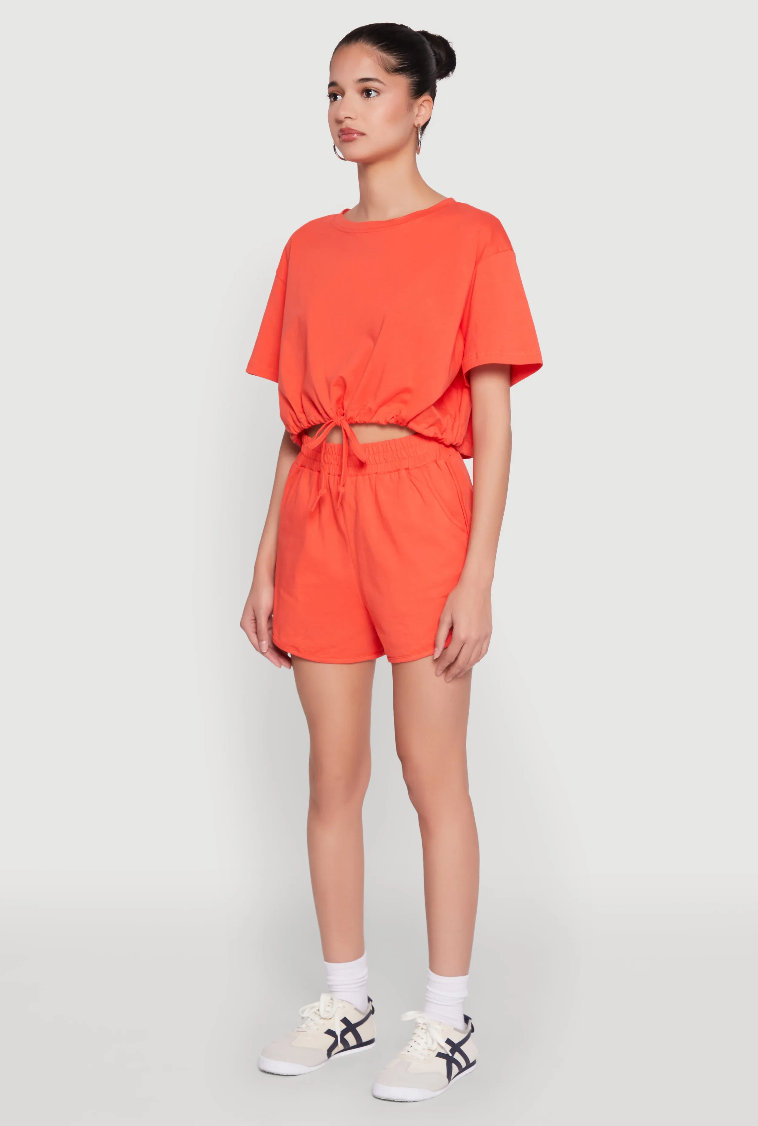 Daisy Short Sleeve Drawstring Hem Crop Top sold by Rainbow product image thumbnail 5