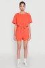 Daisy Short Sleeve Drawstring Hem Crop Top sold by Rainbow