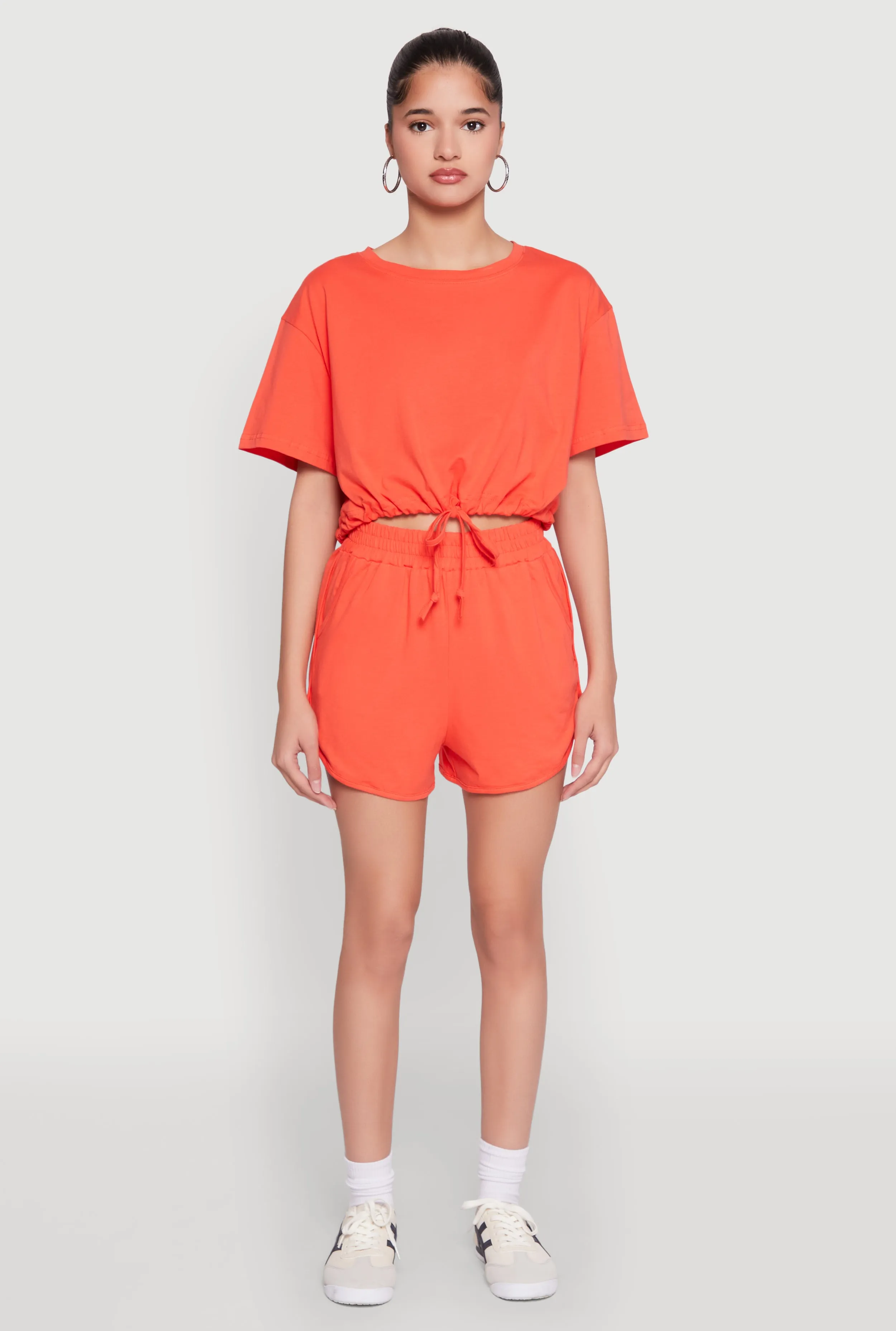 Daisy Short Sleeve Drawstring Hem Crop Top sold by Rainbow product image thumbnail 3