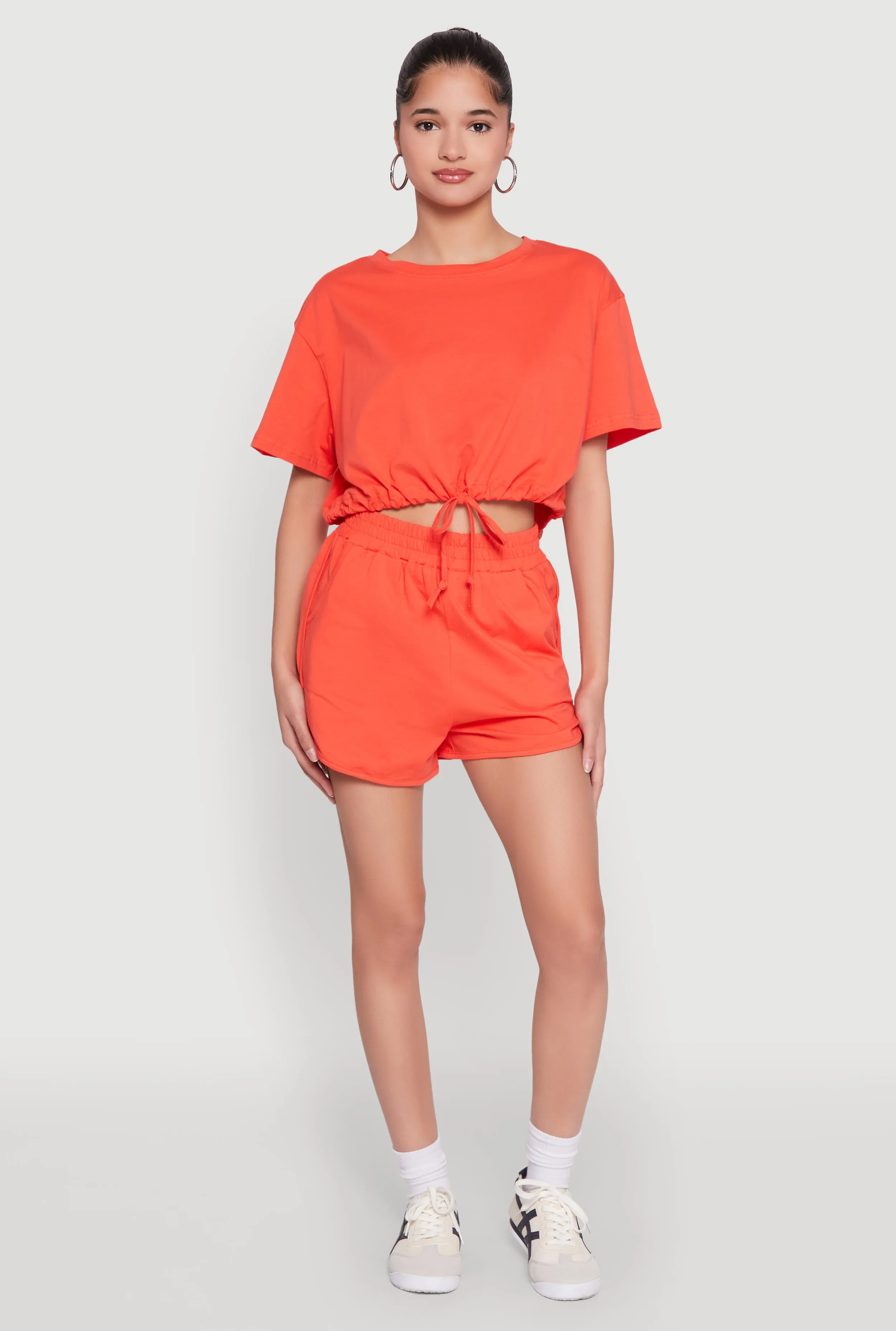 Daisy Short Sleeve Drawstring Hem Crop Top sold by Rainbow product image thumbnail 2