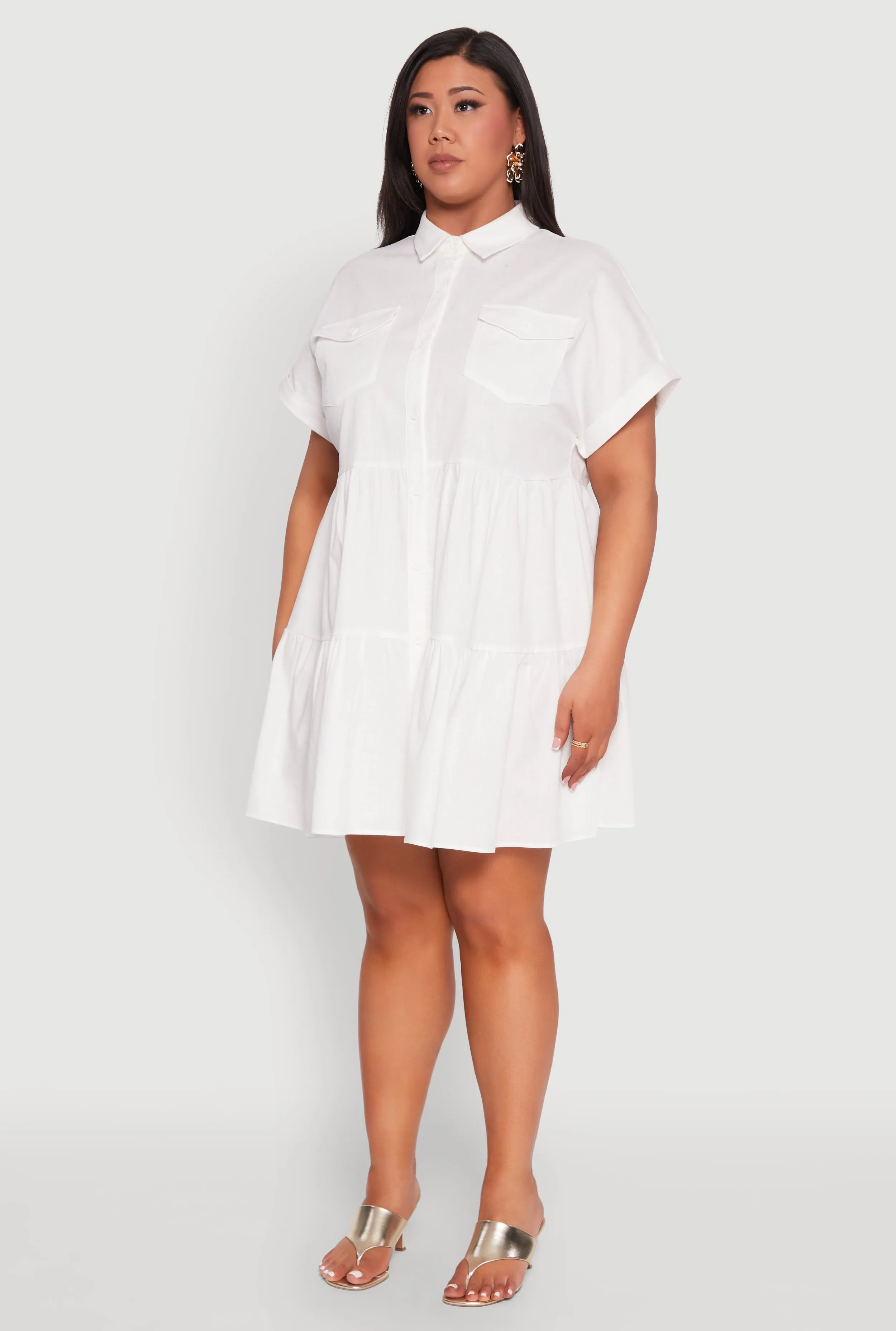 Plus Size Tiered Mini Dress sold by Rainbow product image thumbnail 3