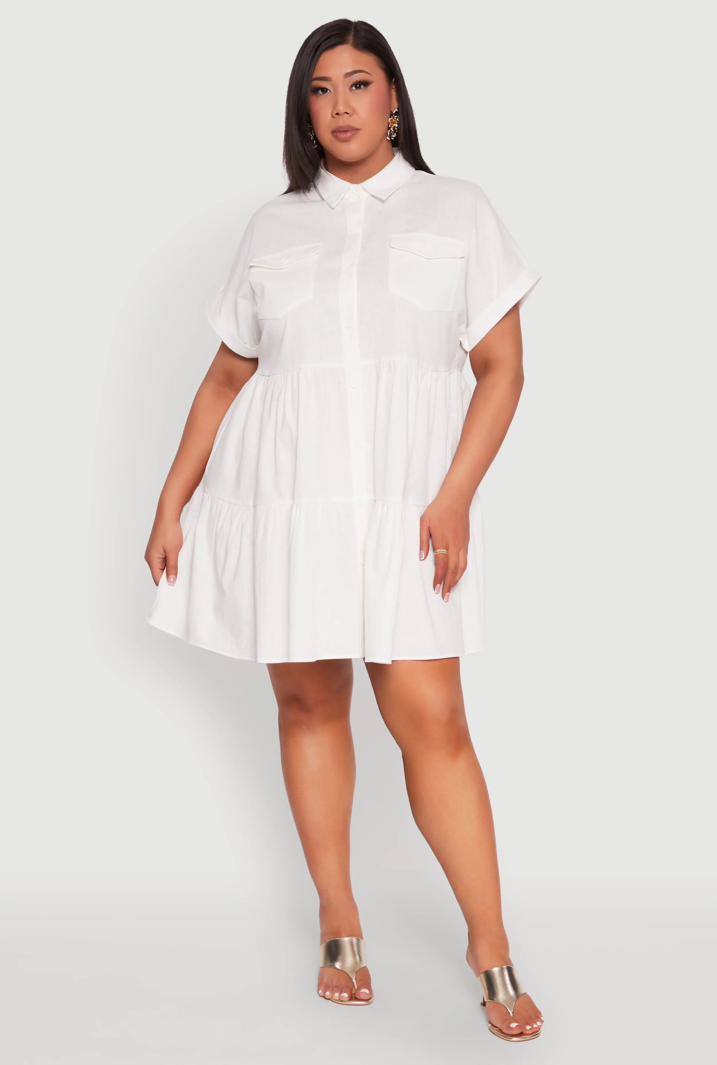 Plus Size Tiered Mini Dress sold by Rainbow product image thumbnail 2