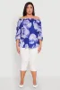 Plus Size Floral Off the Shoulder Blouse sold by Rainbow