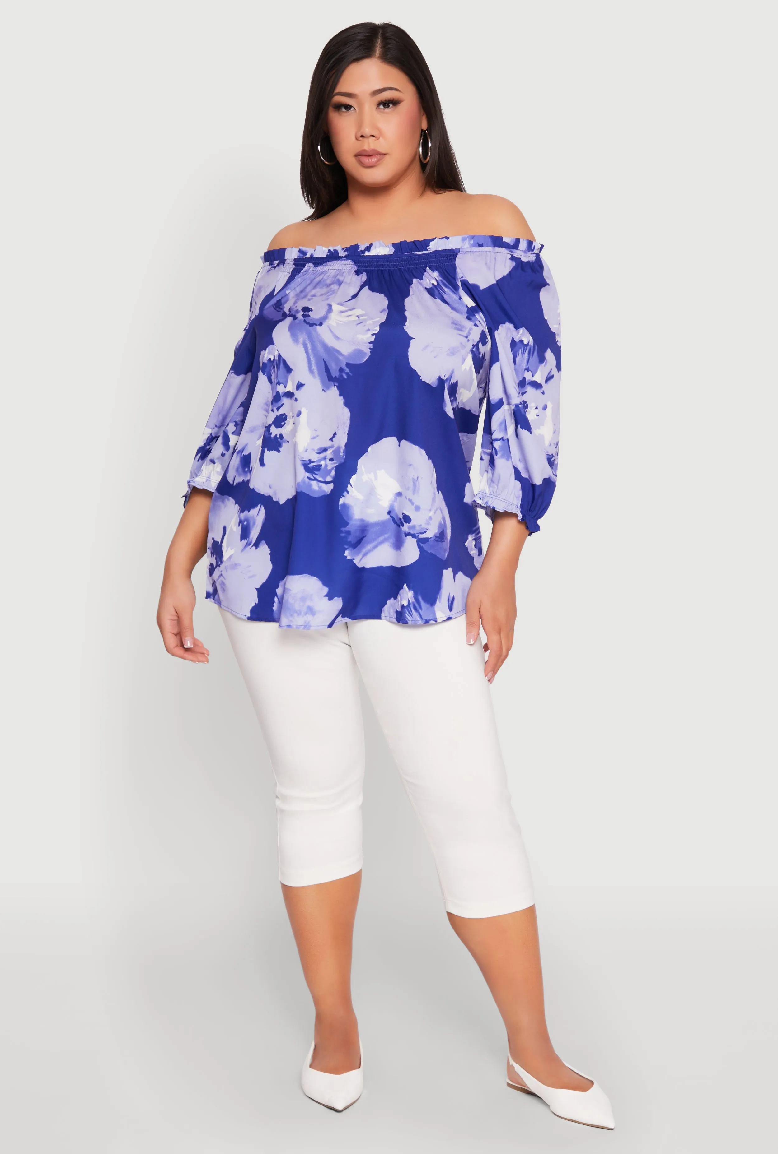 Plus Size Floral Off the Shoulder Blouse sold by Rainbow product image thumbnail 3