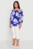 Plus Size Floral Off the Shoulder Blouse sold by Rainbow