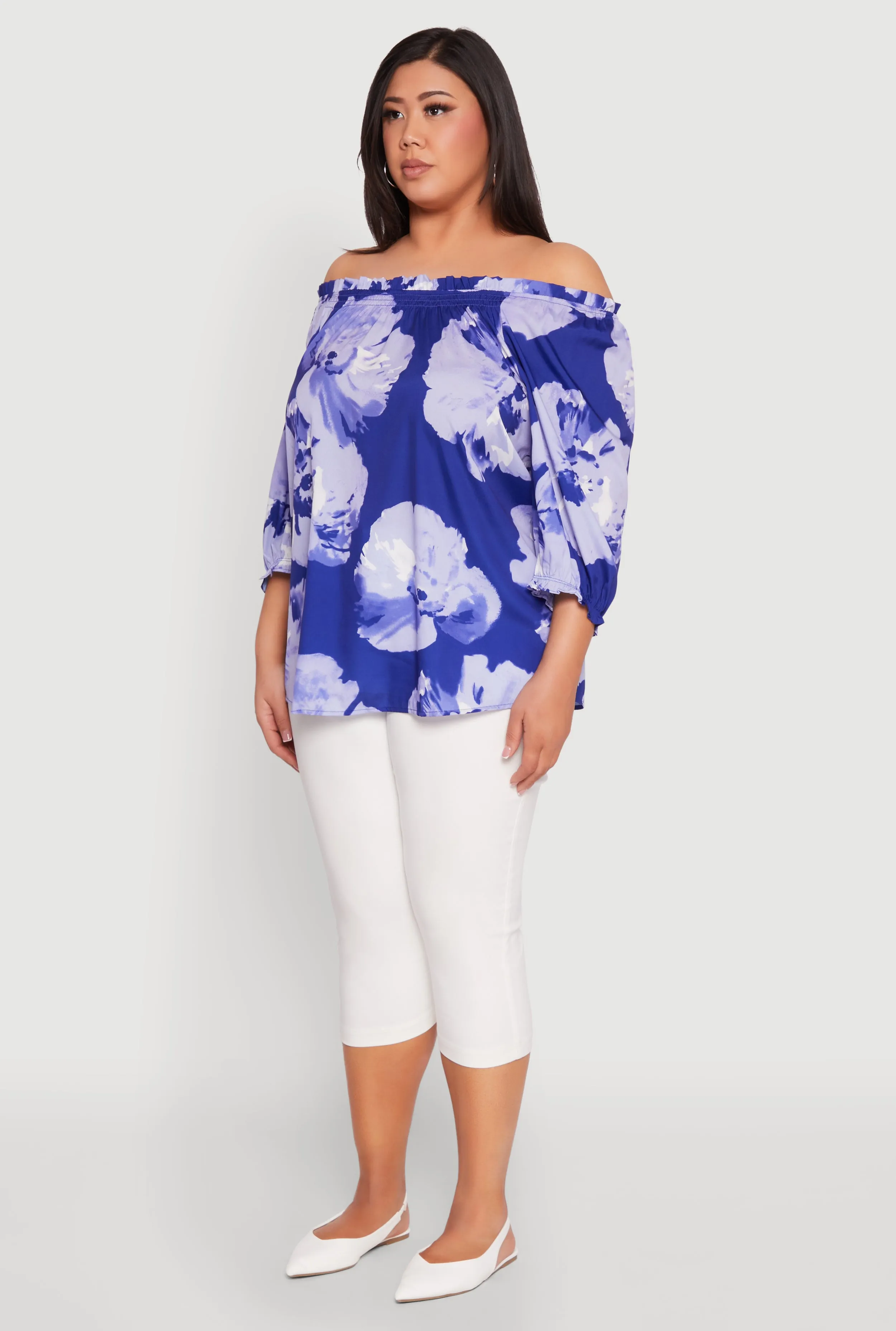 Plus Size Floral Off the Shoulder Blouse sold by Rainbow product image thumbnail 5