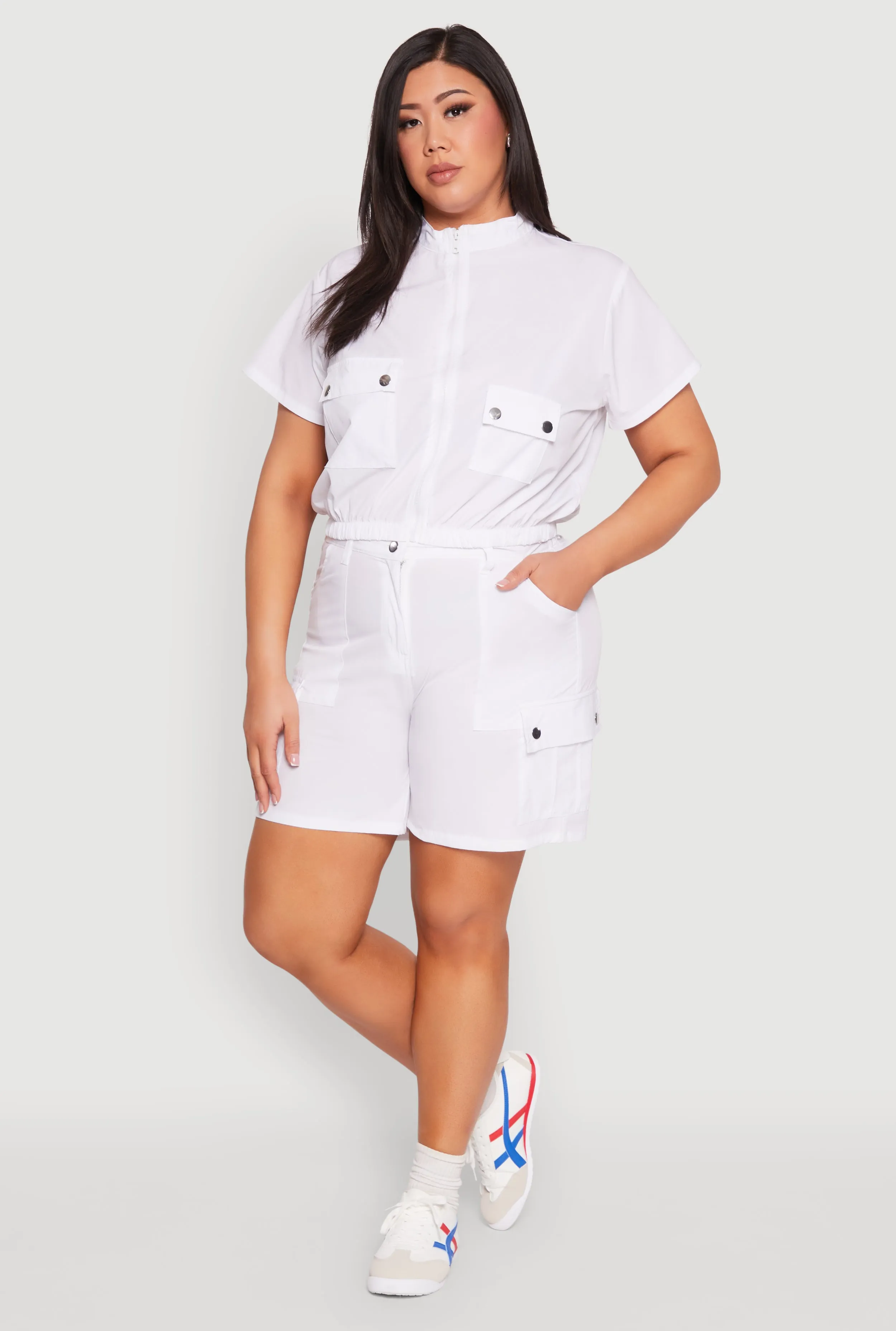 Plus Size Nylon Utility Zip Front Top sold by Rainbow product image thumbnail 3