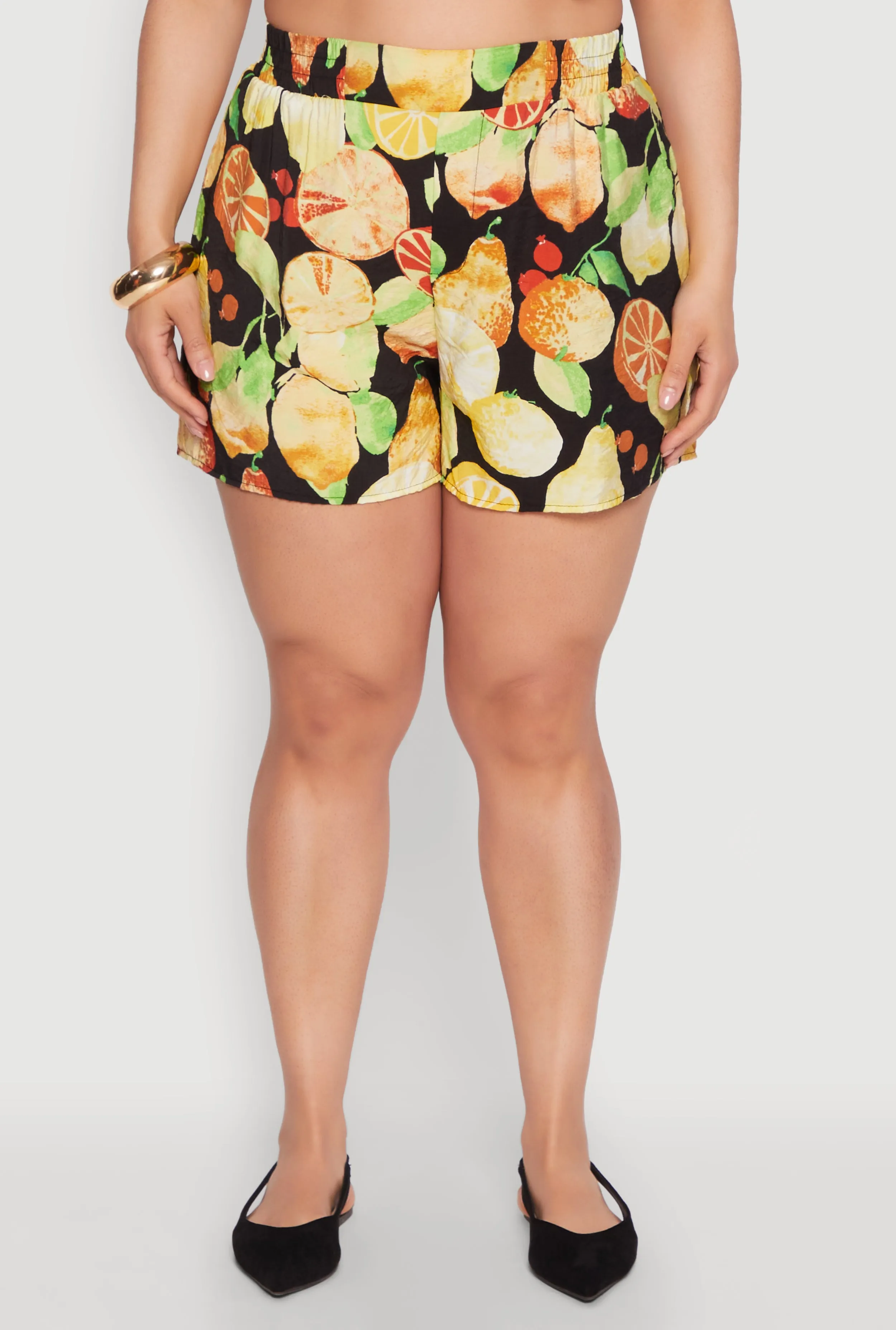 Plus Size Airy Fruit Print Shorts sold by Rainbow product image thumbnail 3