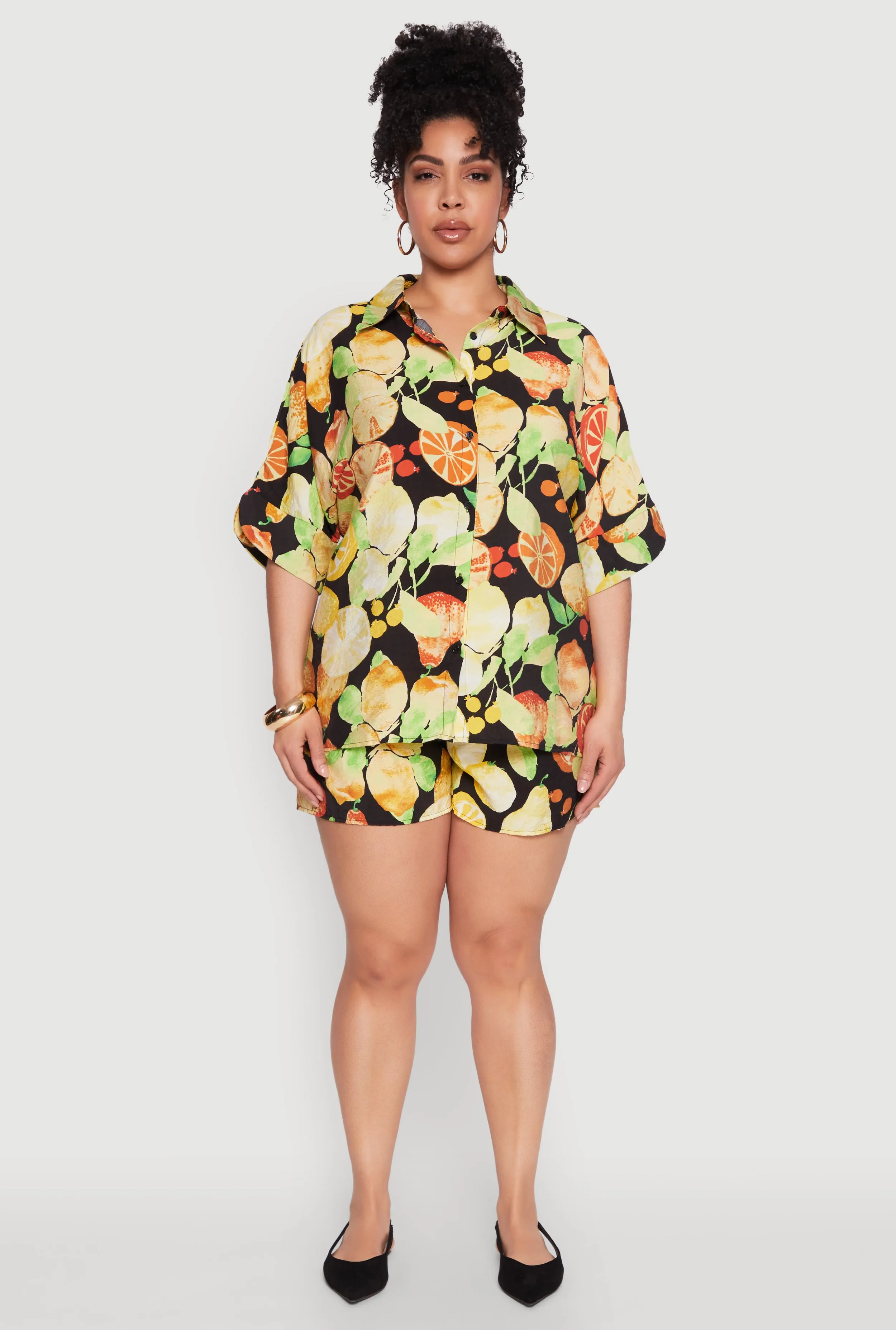 Plus Size Airy Fruit Print Shorts sold by Rainbow product image thumbnail 2