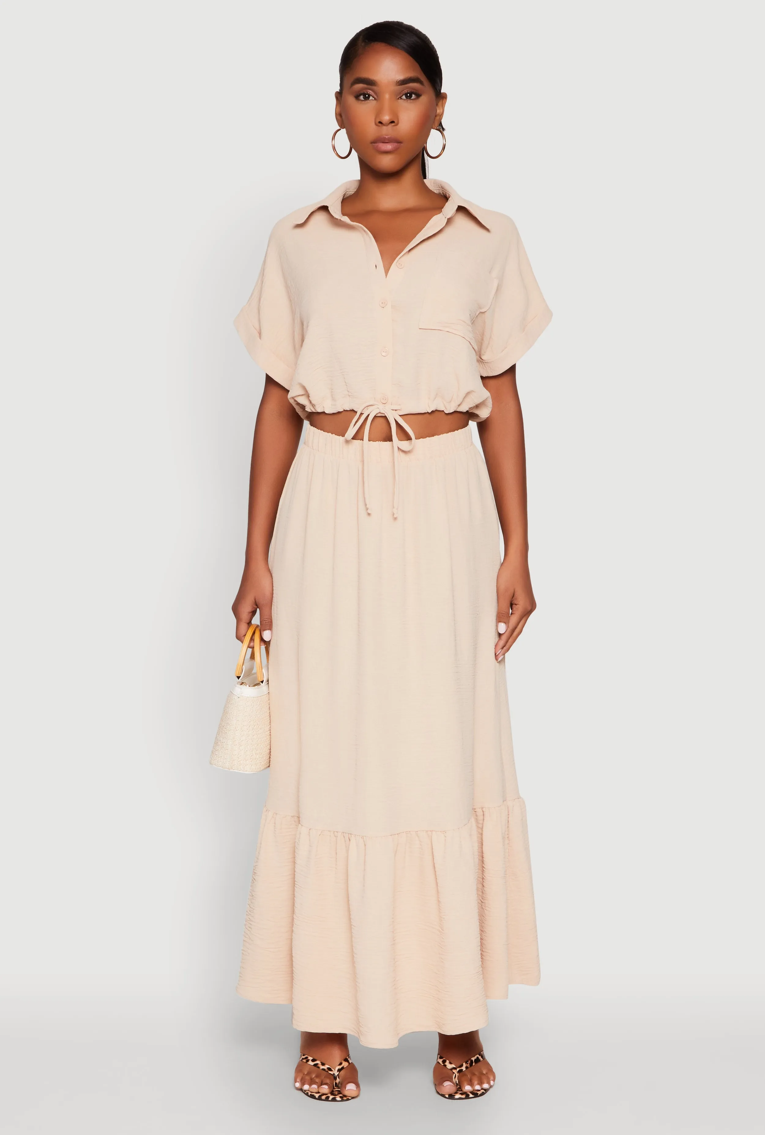 Airy High Waisted Tiered Skirt sold by Rainbow