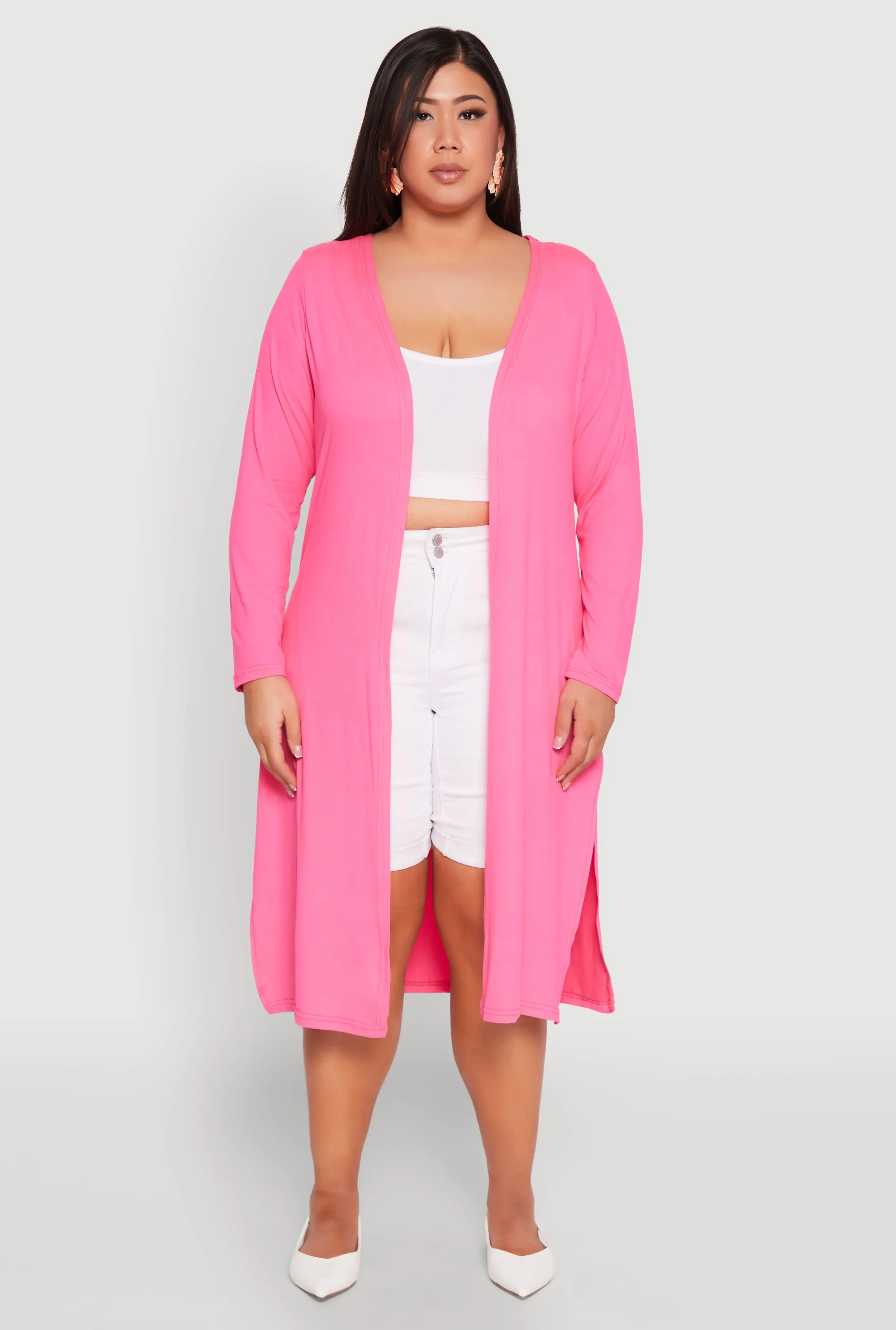 Plus Size Side Slit Duster sold by Rainbow product image thumbnail 2