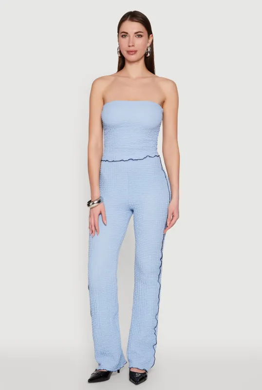 High Waisted Contrast Trim Pants sold by Rainbow