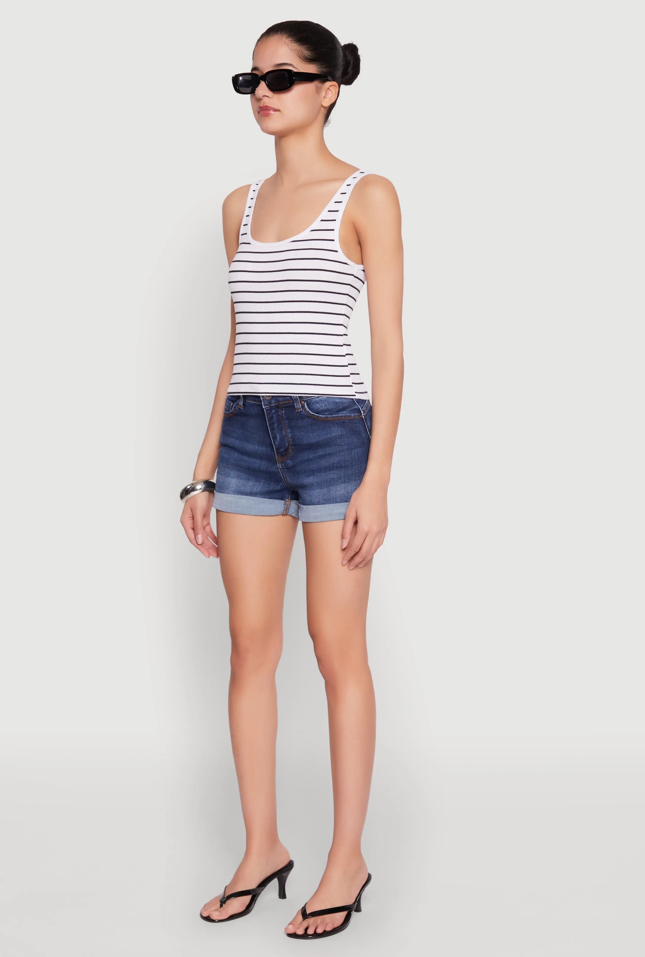 WAX Whiskered Fixed Cuff Denim Shorts sold by Rainbow product image thumbnail 3