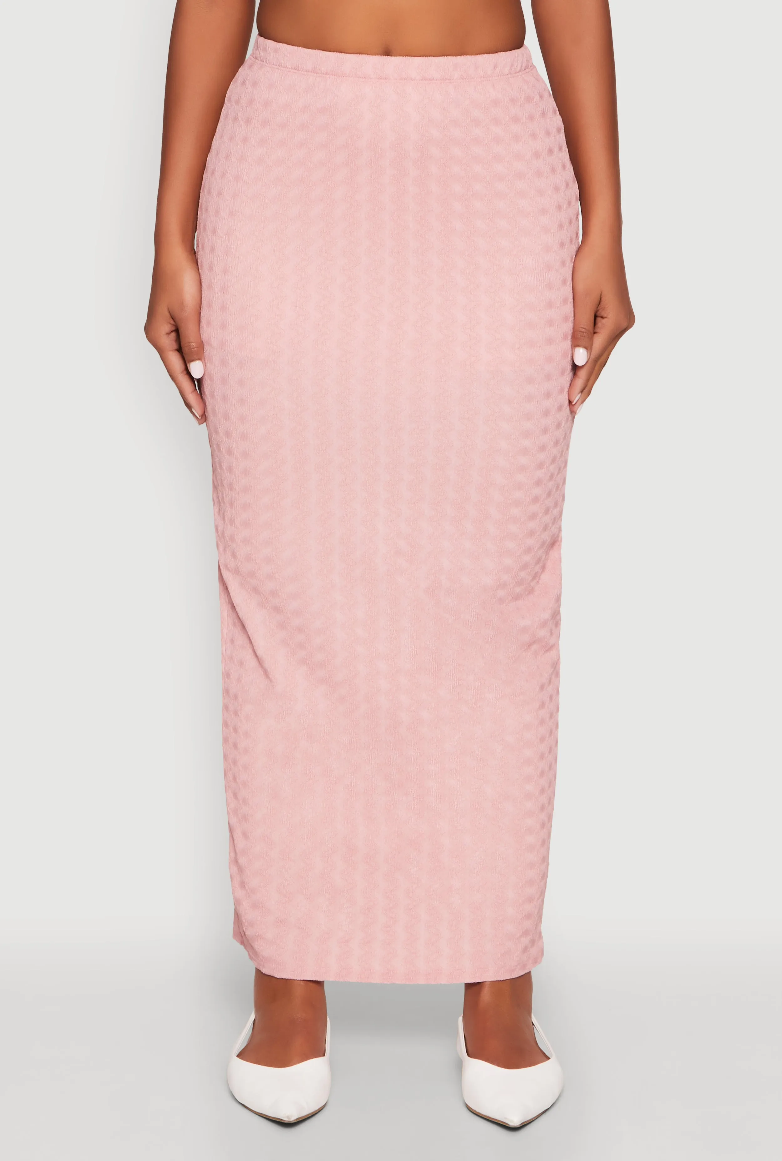 Textured Knit High Waisted Maxi Skirt sold by Rainbow product image thumbnail 3