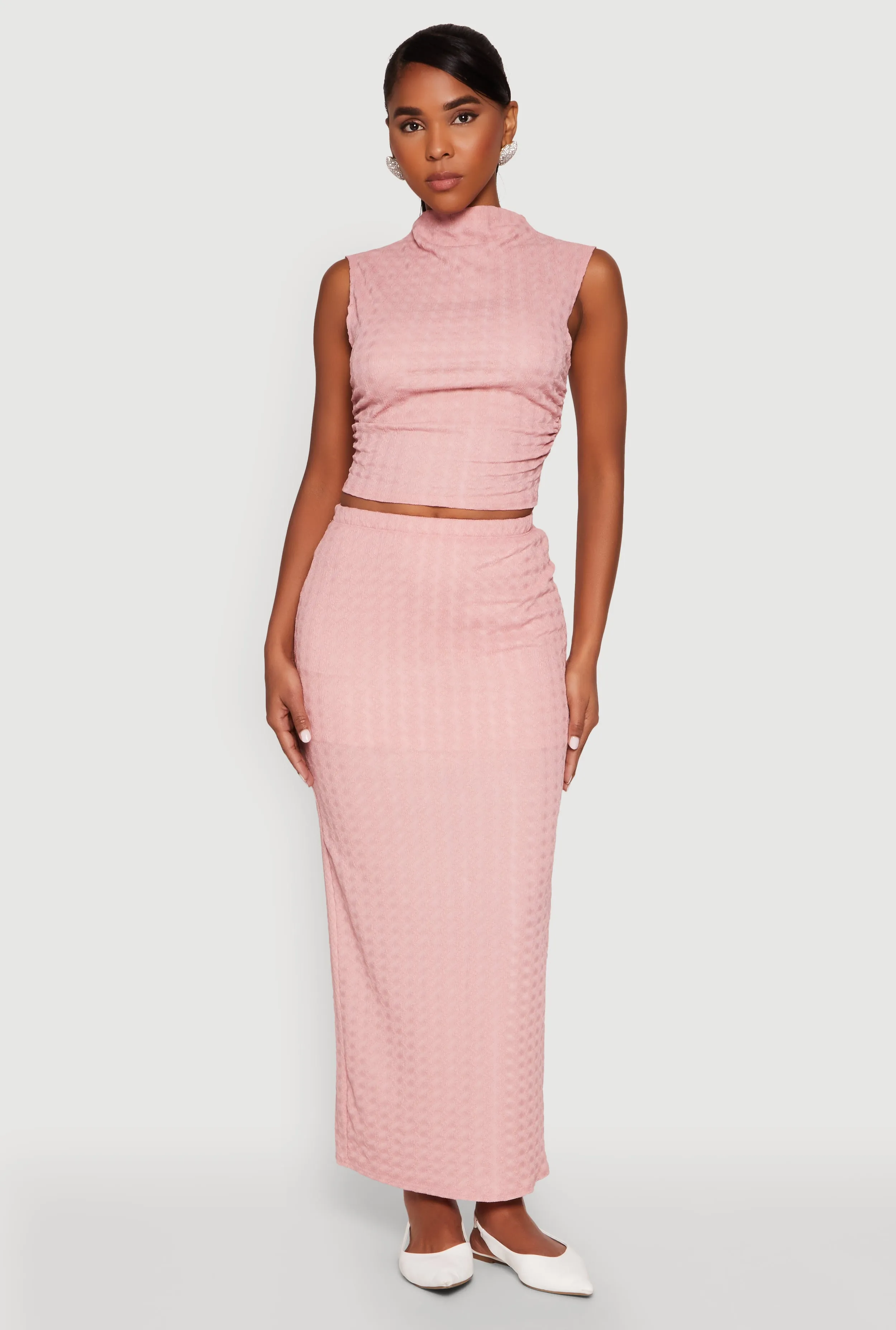 Textured Knit High Waisted Maxi Skirt sold by Rainbow product image thumbnail 2