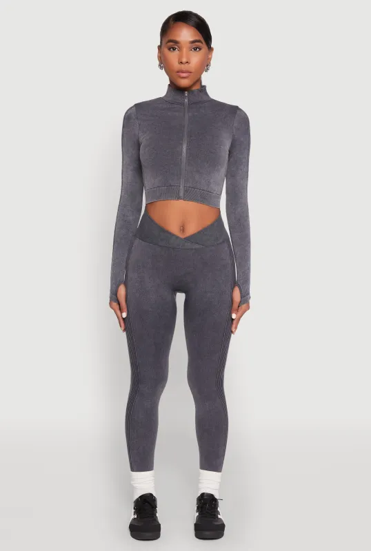 Seamless Mineral Wash Ruched High Waisted Leggings sold by Rainbow