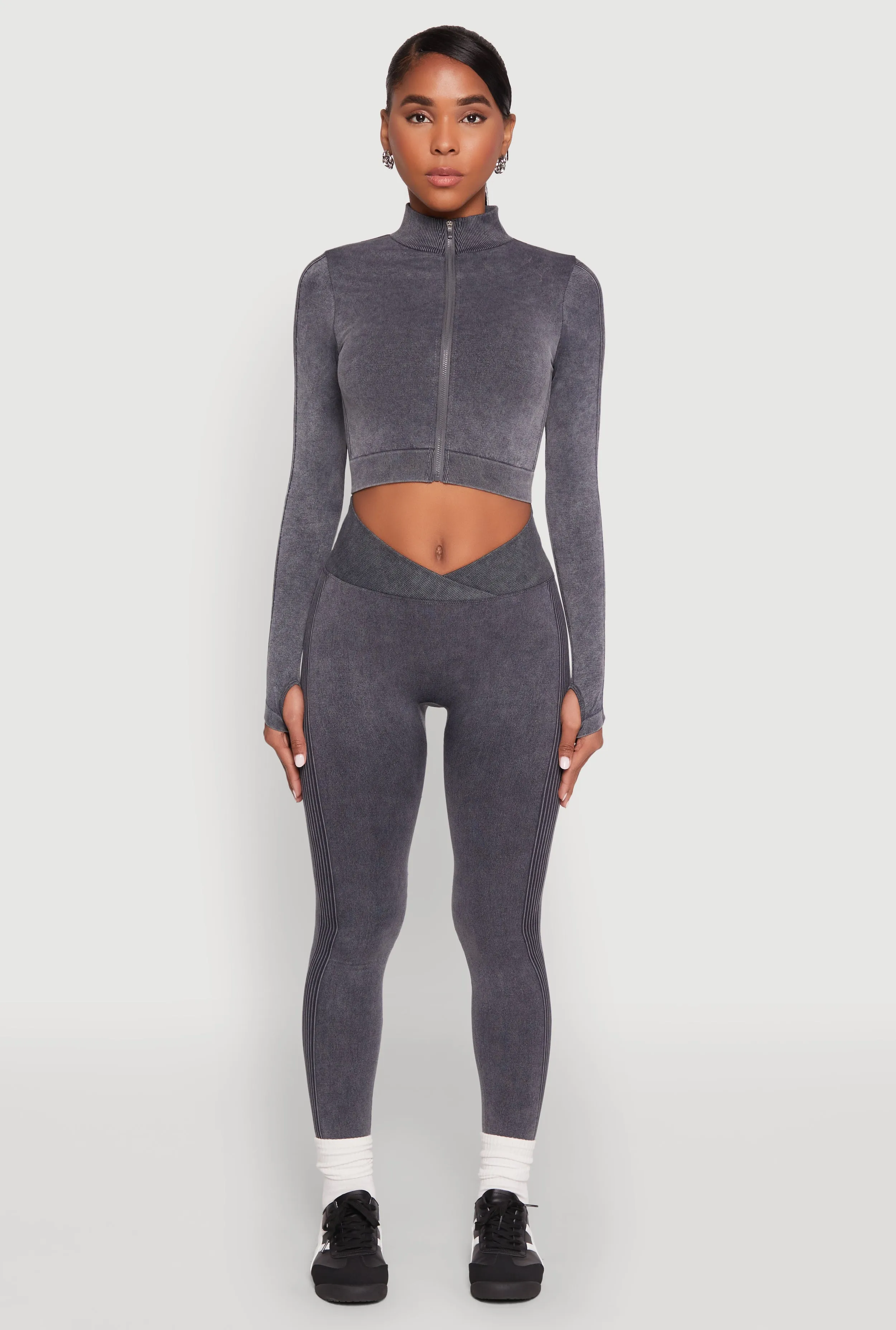 Seamless Mineral Wash Ruched High Waisted Leggings sold by Rainbow