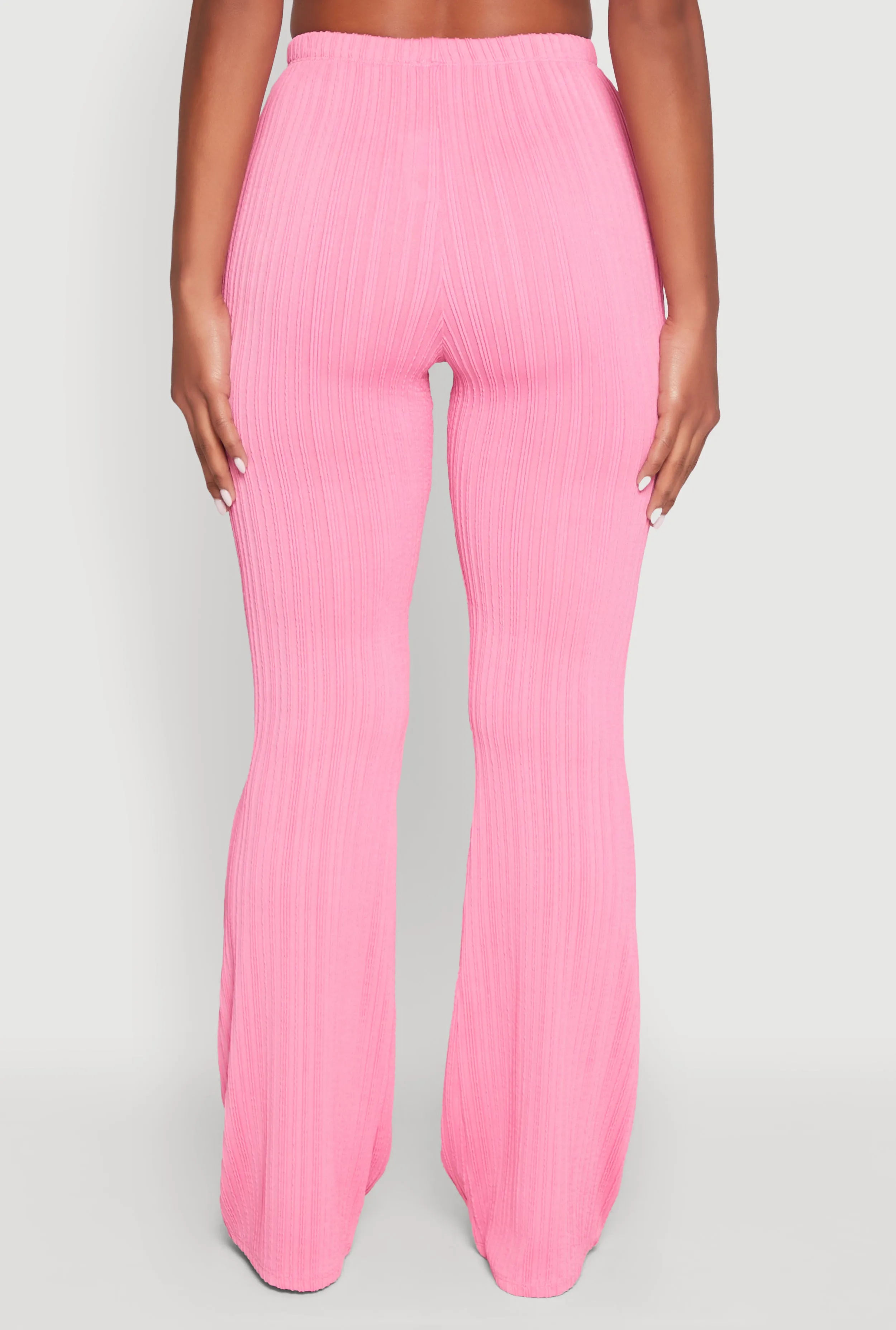 High Waisted Flared Rib Knit Pants sold by Rainbow product image thumbnail 5
