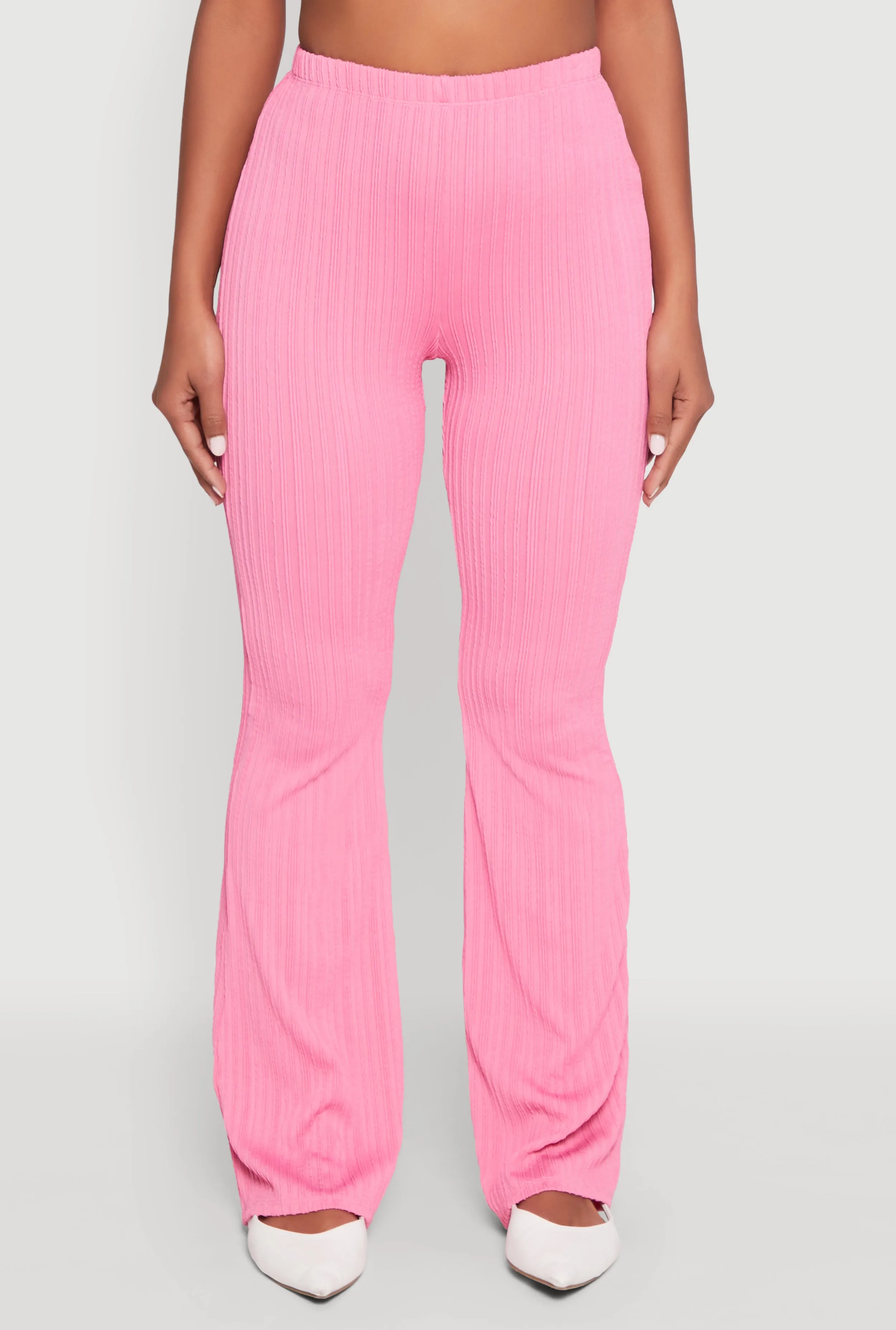 High Waisted Flared Rib Knit Pants sold by Rainbow product image thumbnail 3
