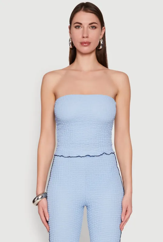 Contrast Trim Cropped Tube Top sold by Rainbow