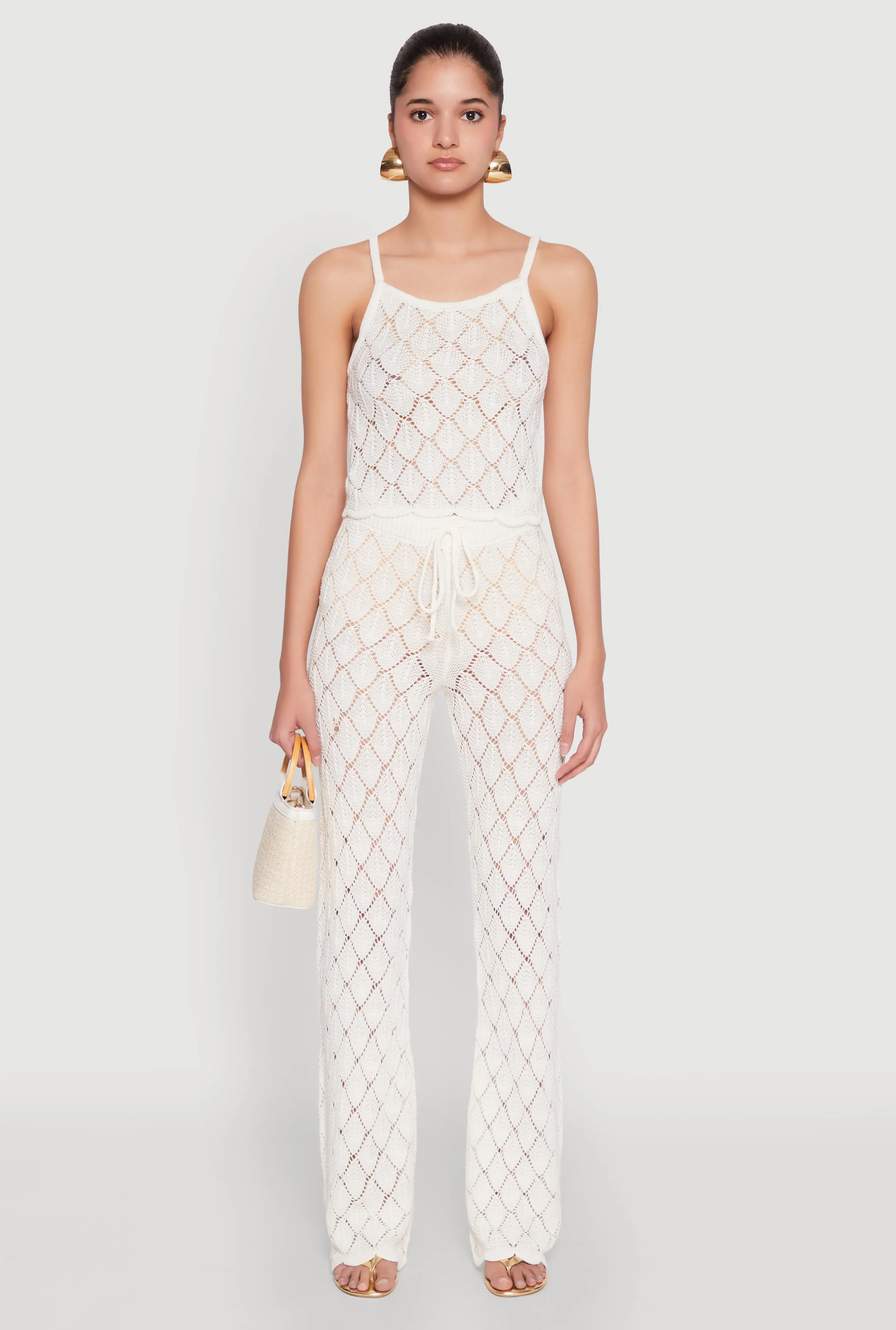 Crochet Diamond Knit Pants sold by Rainbow