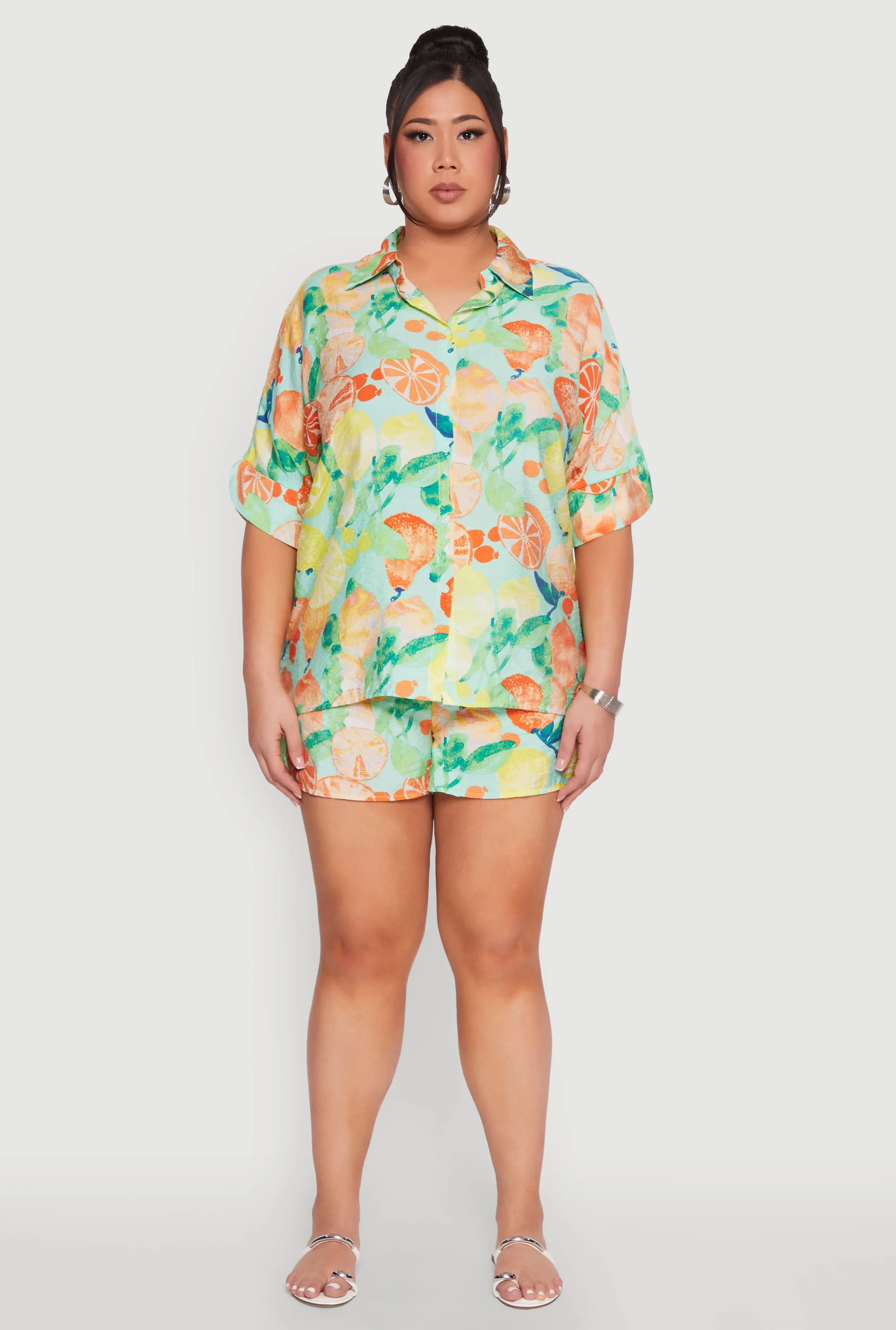 Plus Size Airy Fruit Print Shorts sold by Rainbow product image thumbnail 2