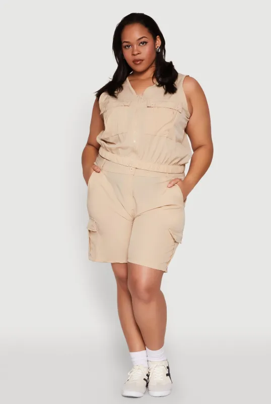 Plus Size Nylon Cargo Shorts sold by Rainbow