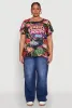 Plus Size New York Graffiti Print Tee sold by Rainbow