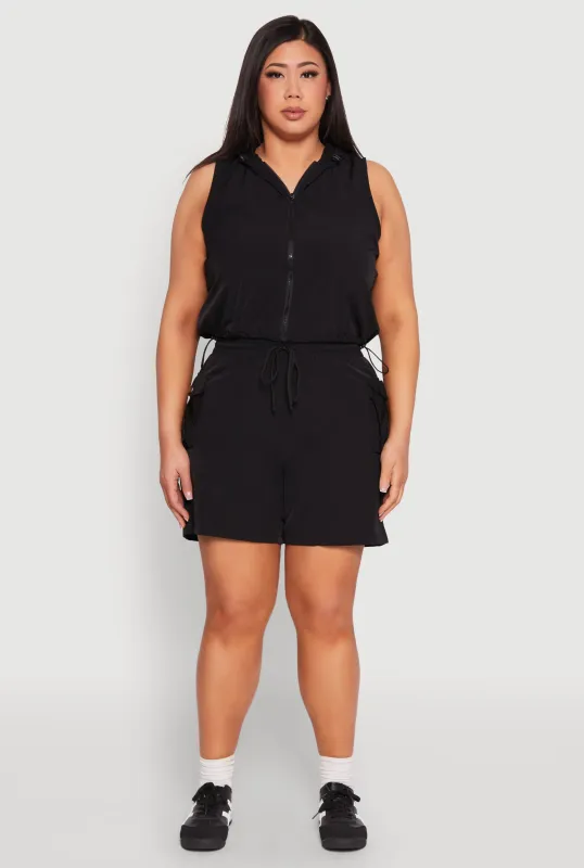 Plus Size Nylon Drawstring Cargo Shorts sold by Rainbow