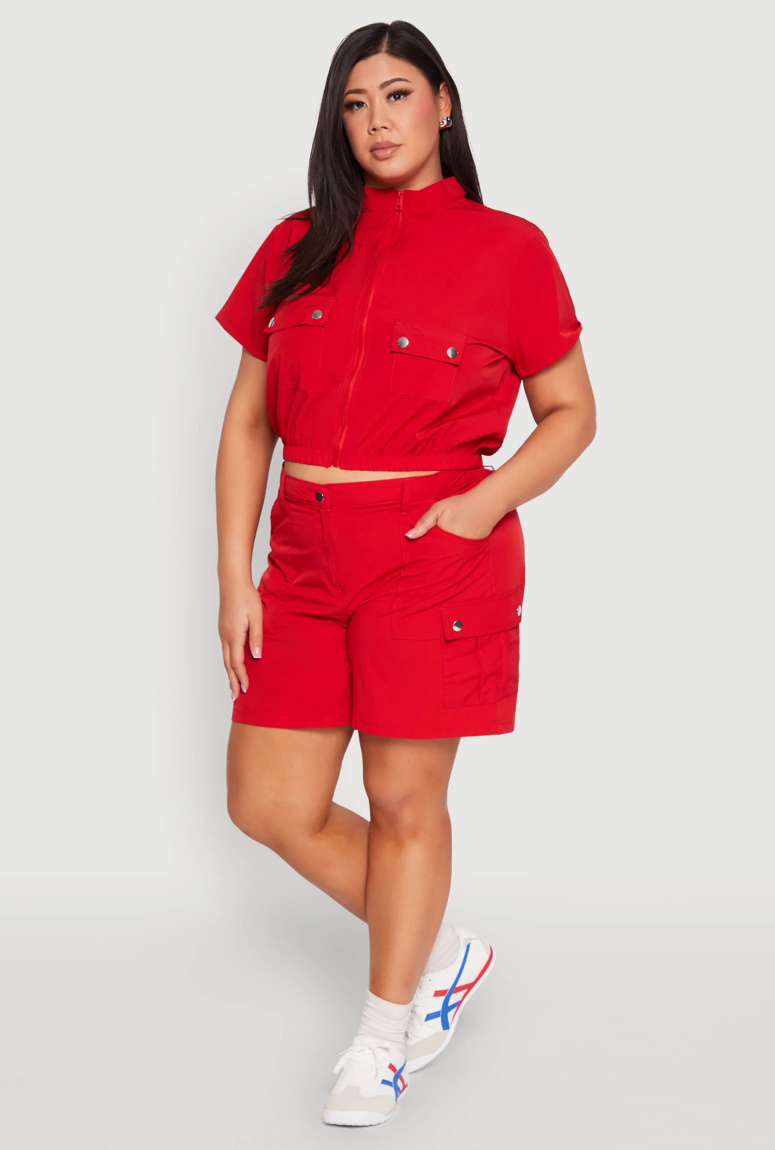 Plus Size Nylon Utility Zip Up Top sold by Rainbow product image thumbnail 3