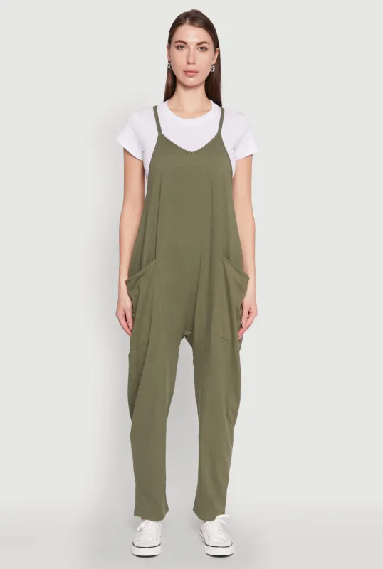 Cargo Pocket V Neck Jumpsuit sold by Rainbow