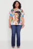 Plus Size Good Vibes Graphic Newspaper Print Tee sold by Rainbow