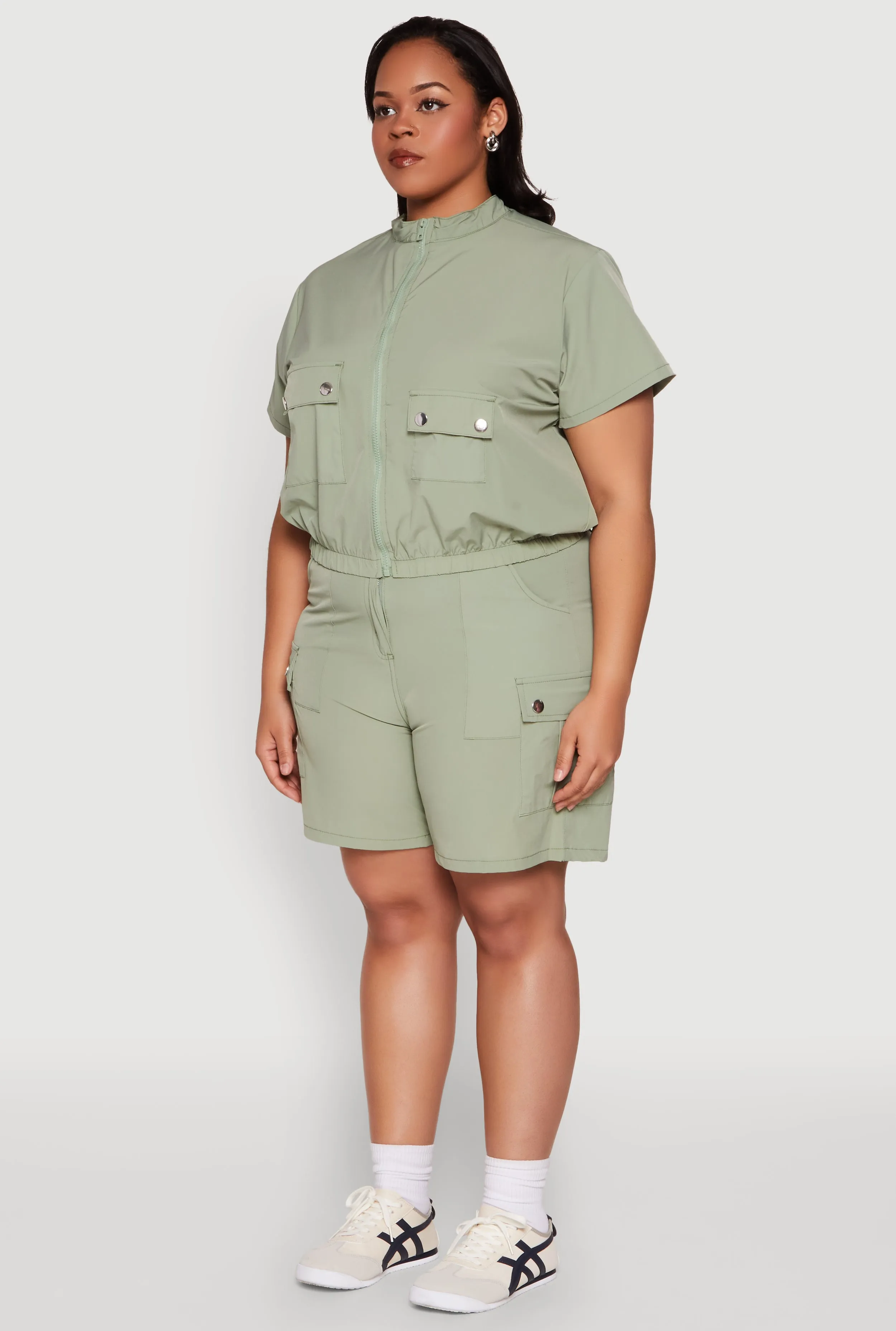 Plus Size Nylon Utility Zip Up Top sold by Rainbow product image thumbnail 5