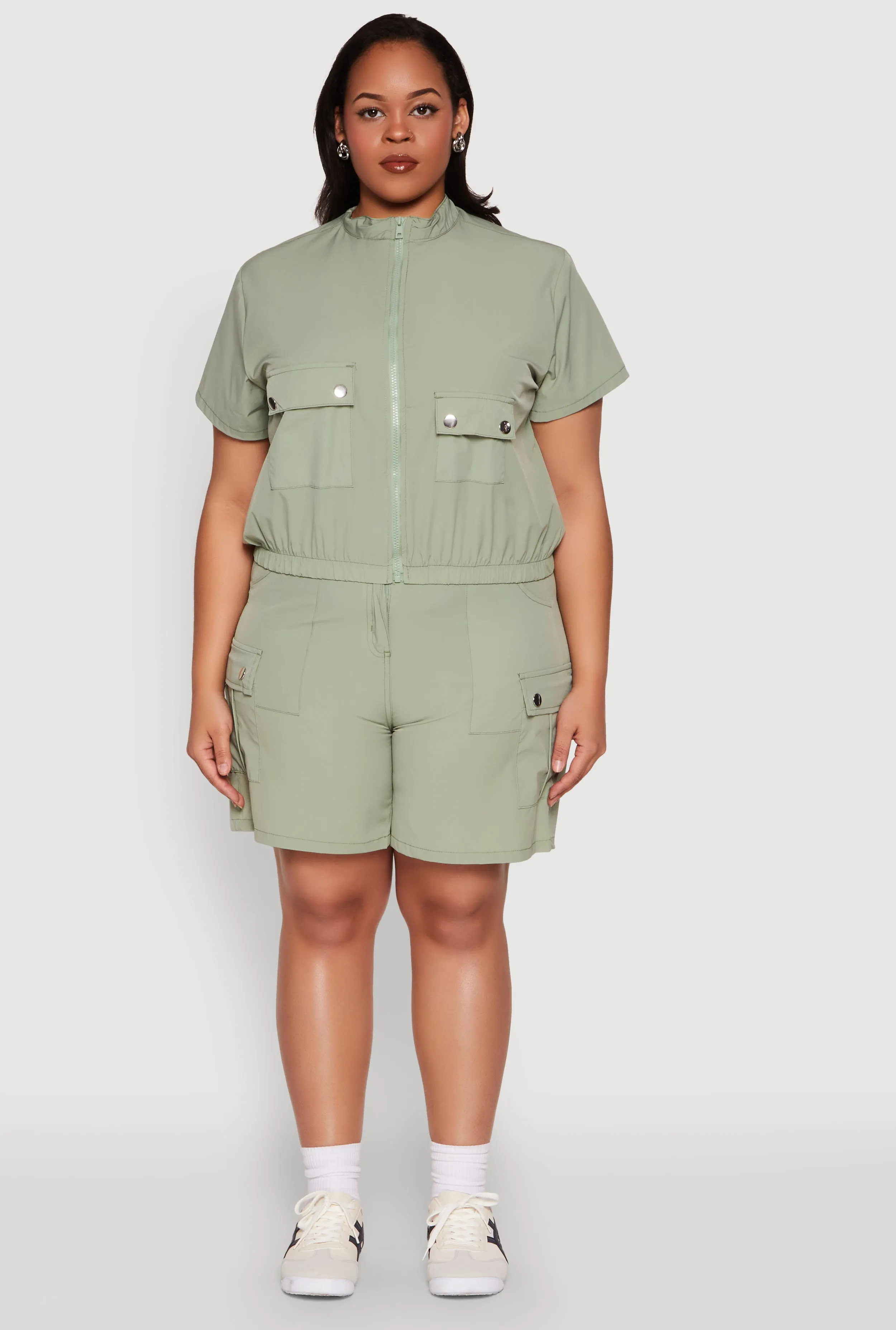 Plus Size Nylon Utility Zip Up Top sold by Rainbow product image thumbnail 2