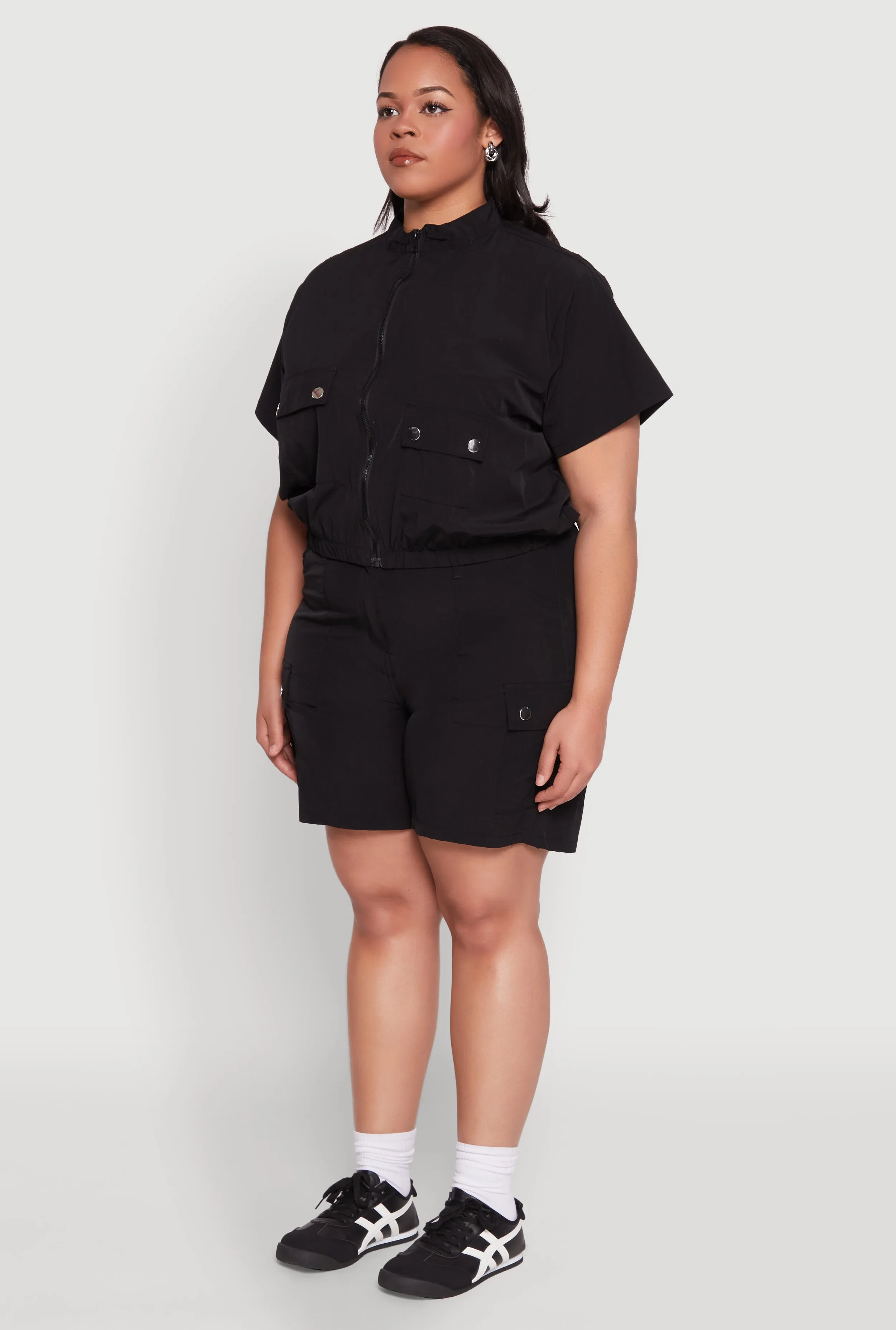 Plus Size Nylon Utility Zip Up Top sold by Rainbow product image thumbnail 5