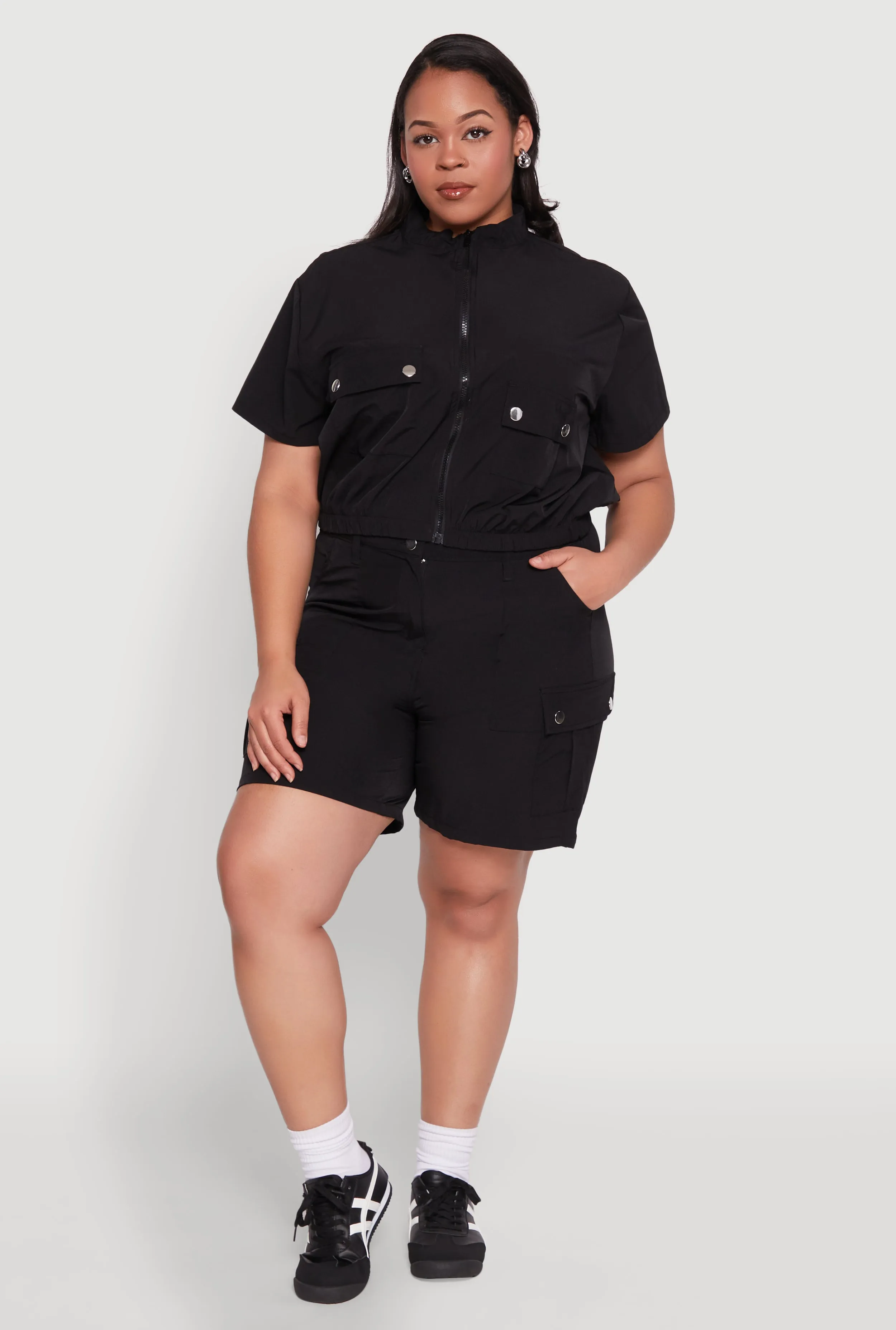 Plus Size Nylon Utility Zip Up Top sold by Rainbow product image thumbnail 3