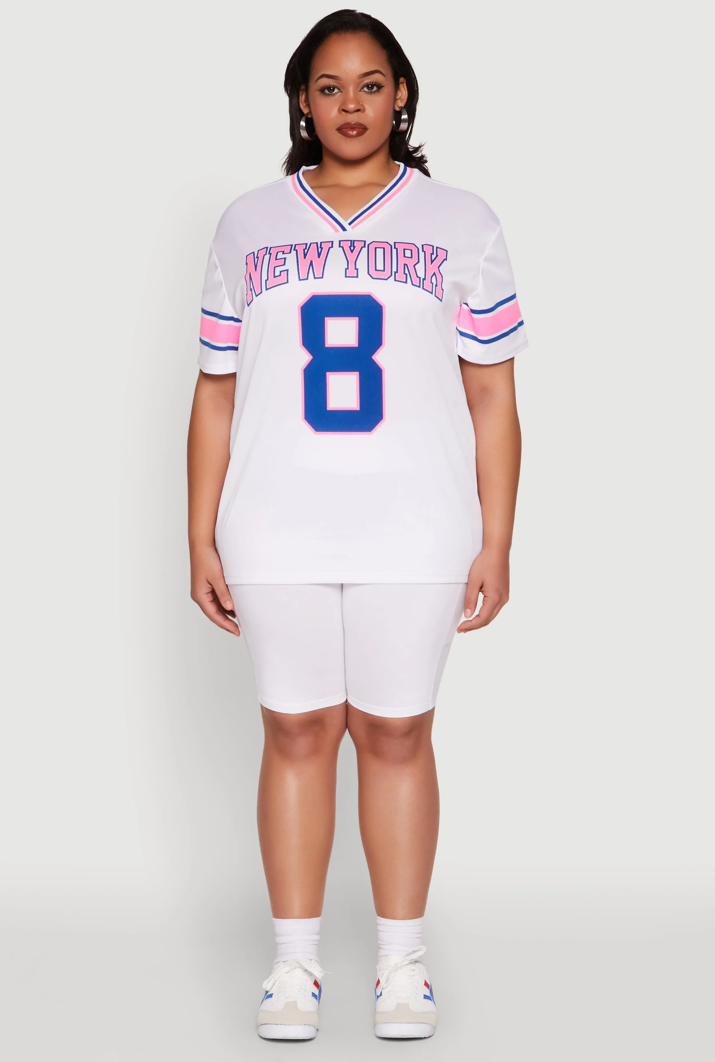 Plus Size Varsity Stripe New York Graphic Jersey sold by Rainbow product image thumbnail 3
