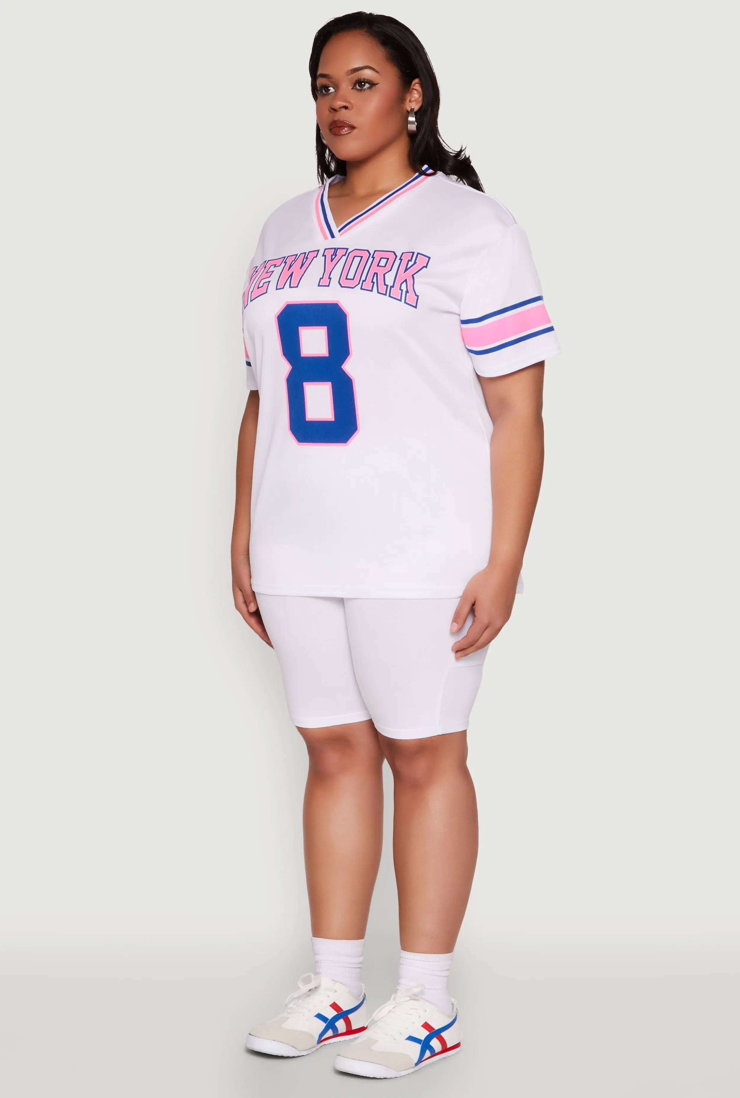 Plus Size Varsity Stripe New York Graphic Jersey sold by Rainbow product image thumbnail 5