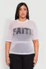 Plus Size Faith Fishnet Top sold by Rainbow