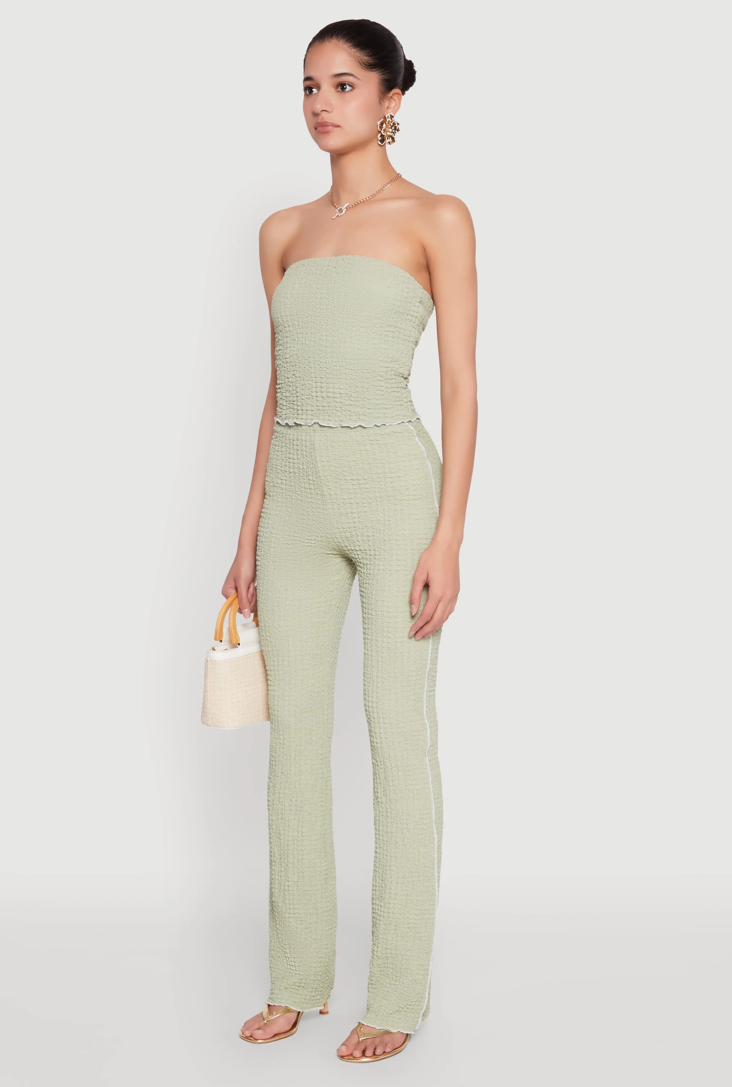 Contrast Trim Cropped Tube Top sold by Rainbow product image thumbnail 5