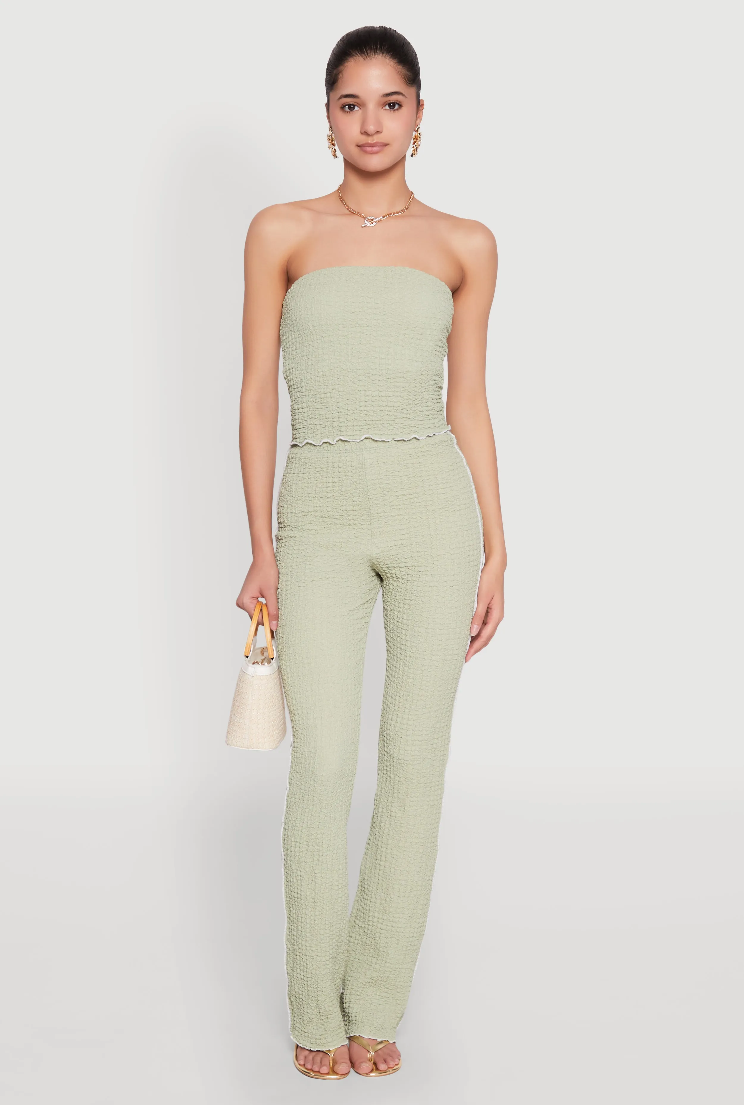 Contrast Trim Cropped Tube Top sold by Rainbow product image thumbnail 3