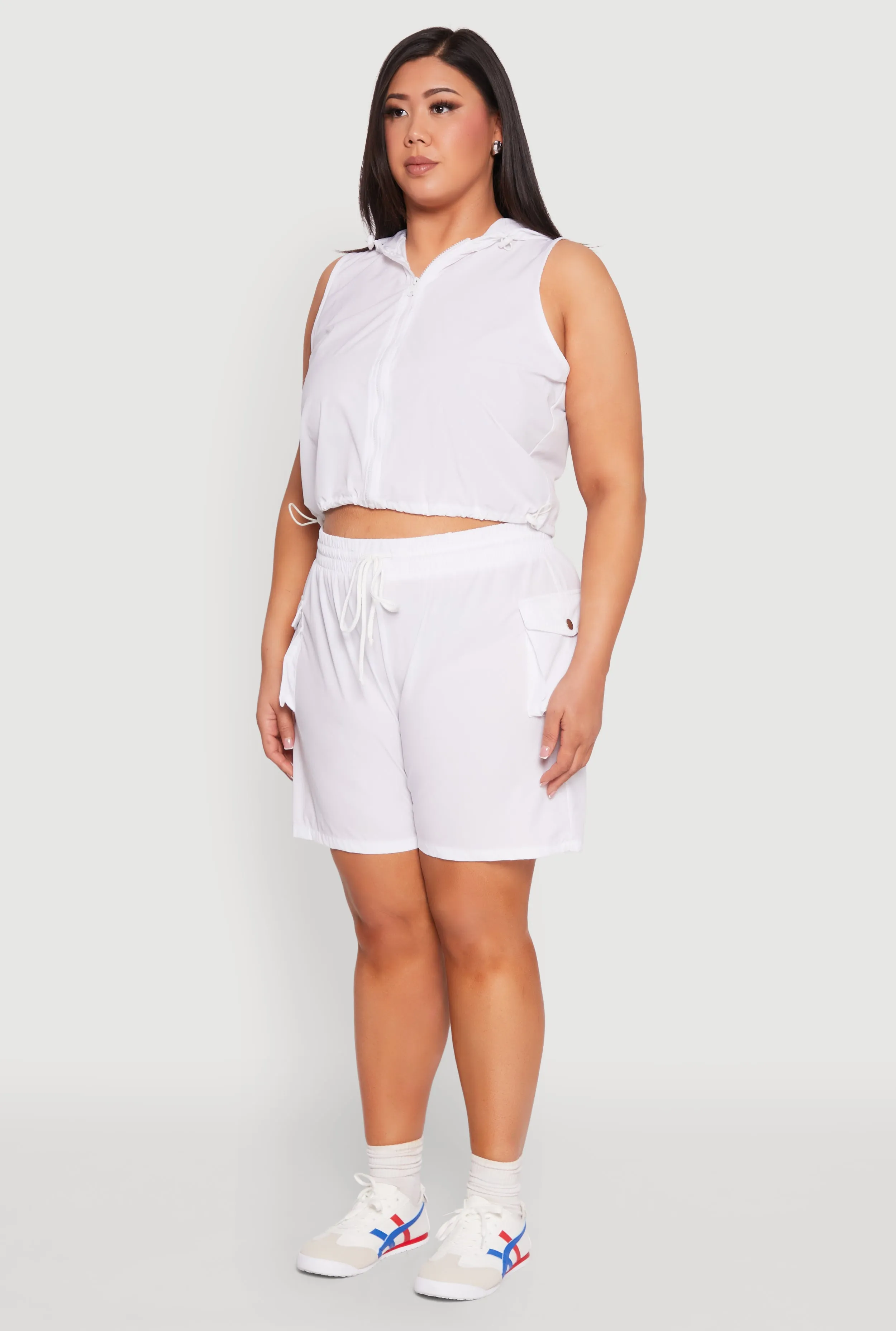 Plus Size Toggle Drawstring Hem Crop Top sold by Rainbow product image thumbnail 5