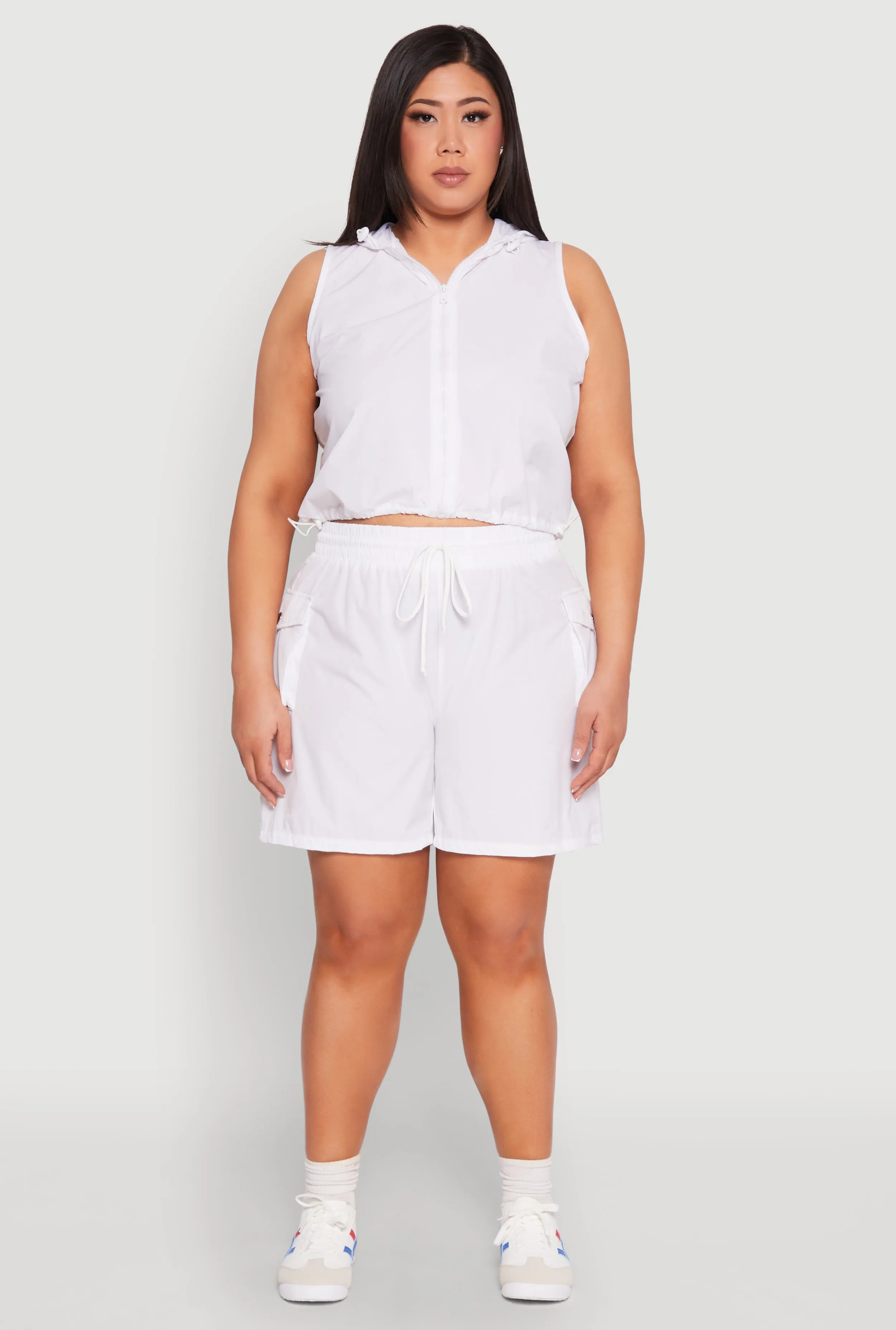 Plus Size Toggle Drawstring Hem Crop Top sold by Rainbow product image thumbnail 2