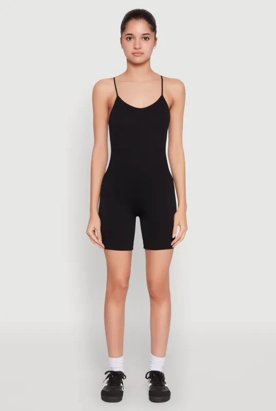 Seamless Scoop Neck Cami Romper sold by Rainbow