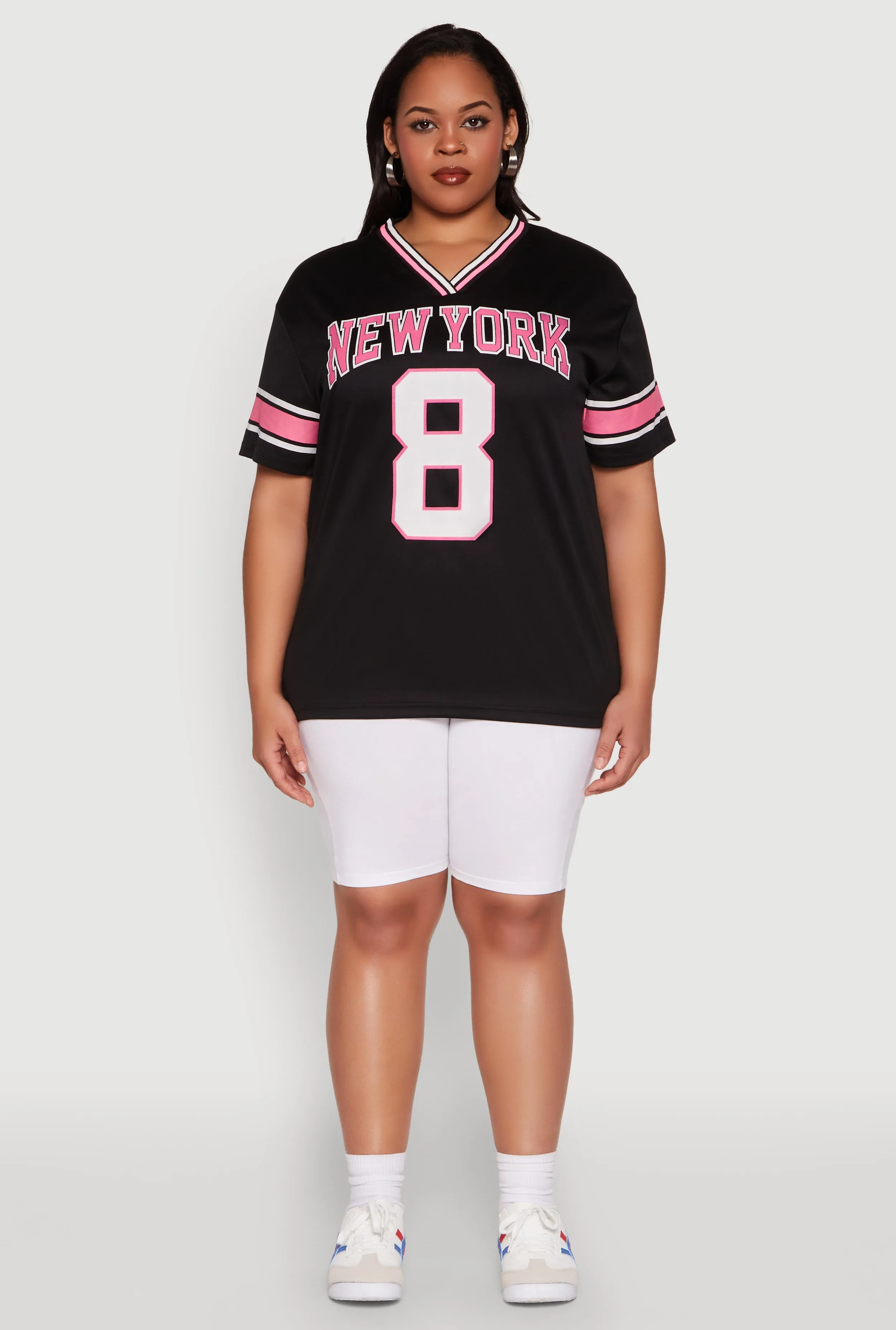 Plus Size Varsity Stripe New York Graphic Jersey sold by Rainbow product image thumbnail 3