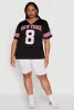Plus Size Varsity Stripe New York Graphic Jersey sold by Rainbow